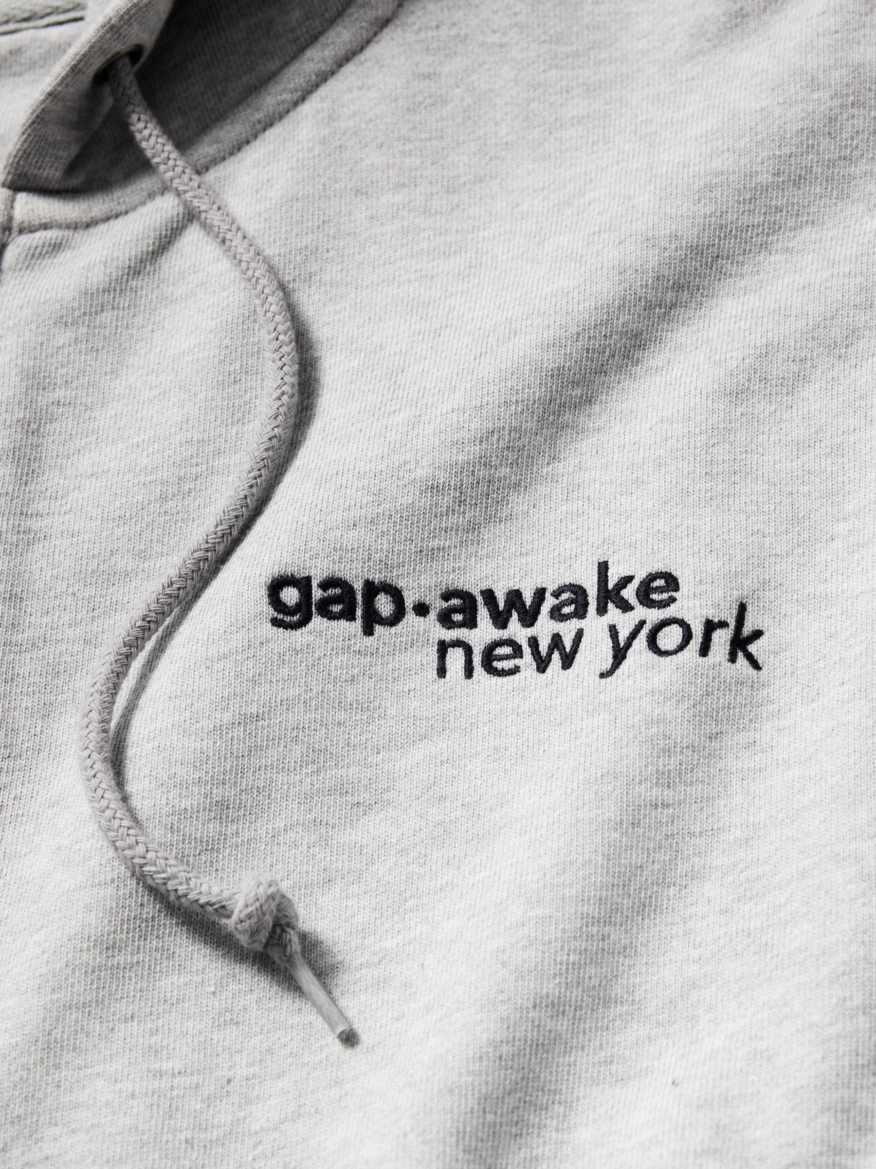 Gap x Awake NY Grey Heavyweight Oversized Logo Zip Hoodie | Gap