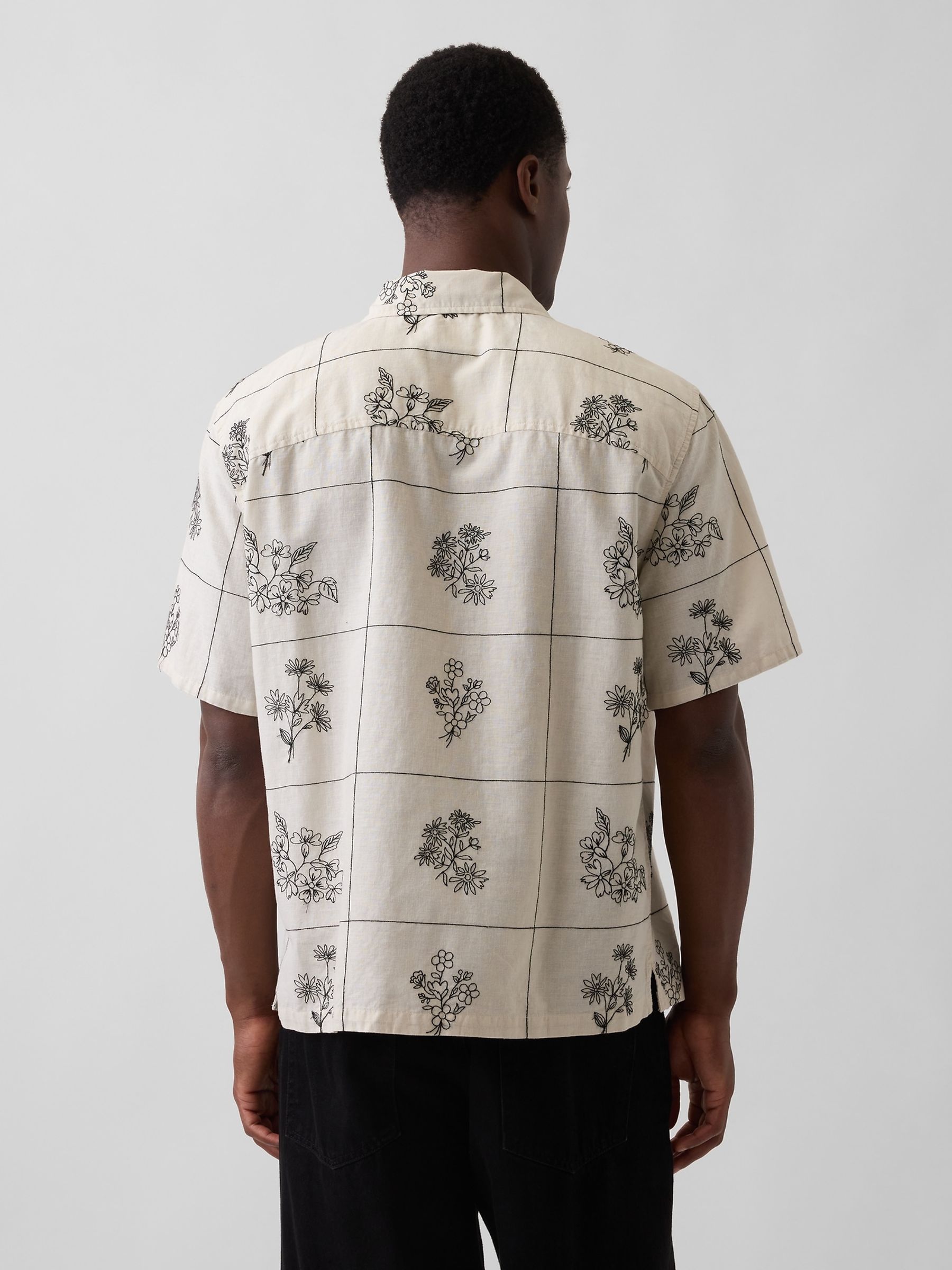 Cream Linen-Cotton Relaxed Straight-Hem Shirt - Image 2 of 4