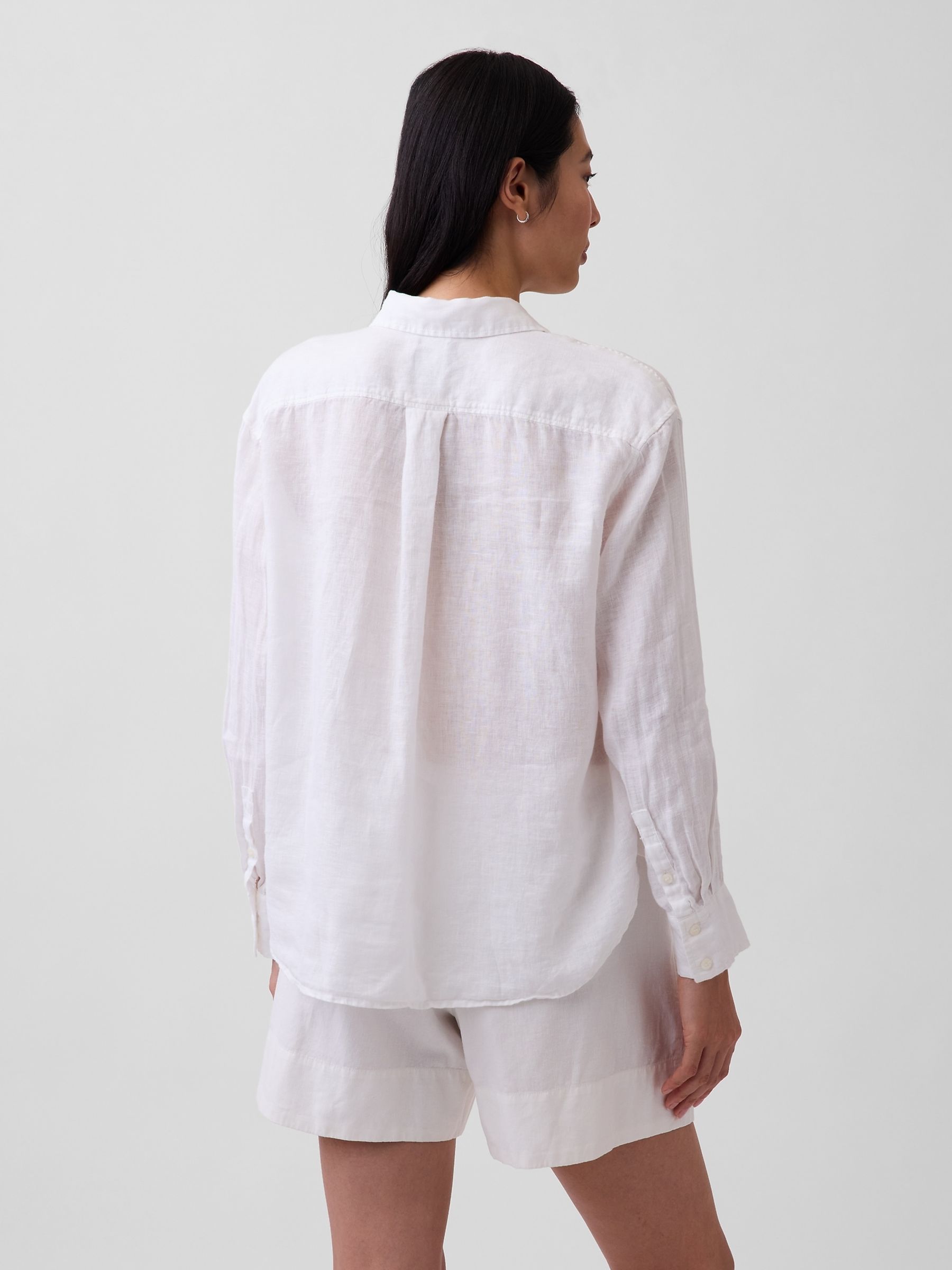 White Linen Oversized Shirt - Image 2 of 5