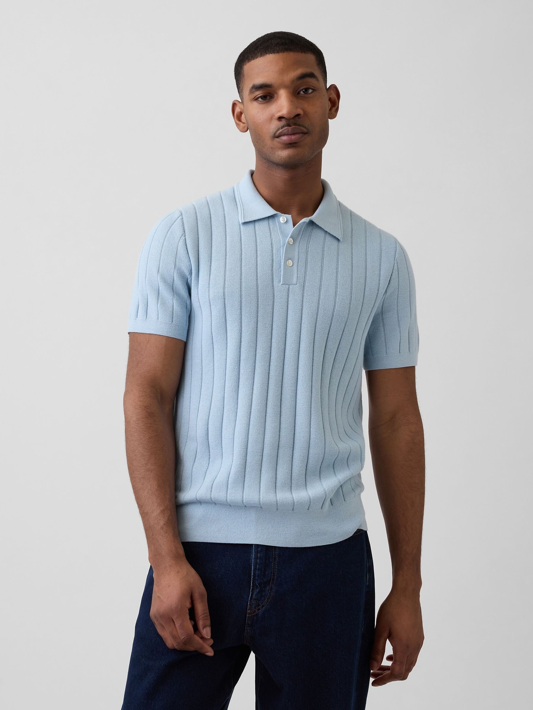 Blue Classic Polo Jumper - Image 1 of 4