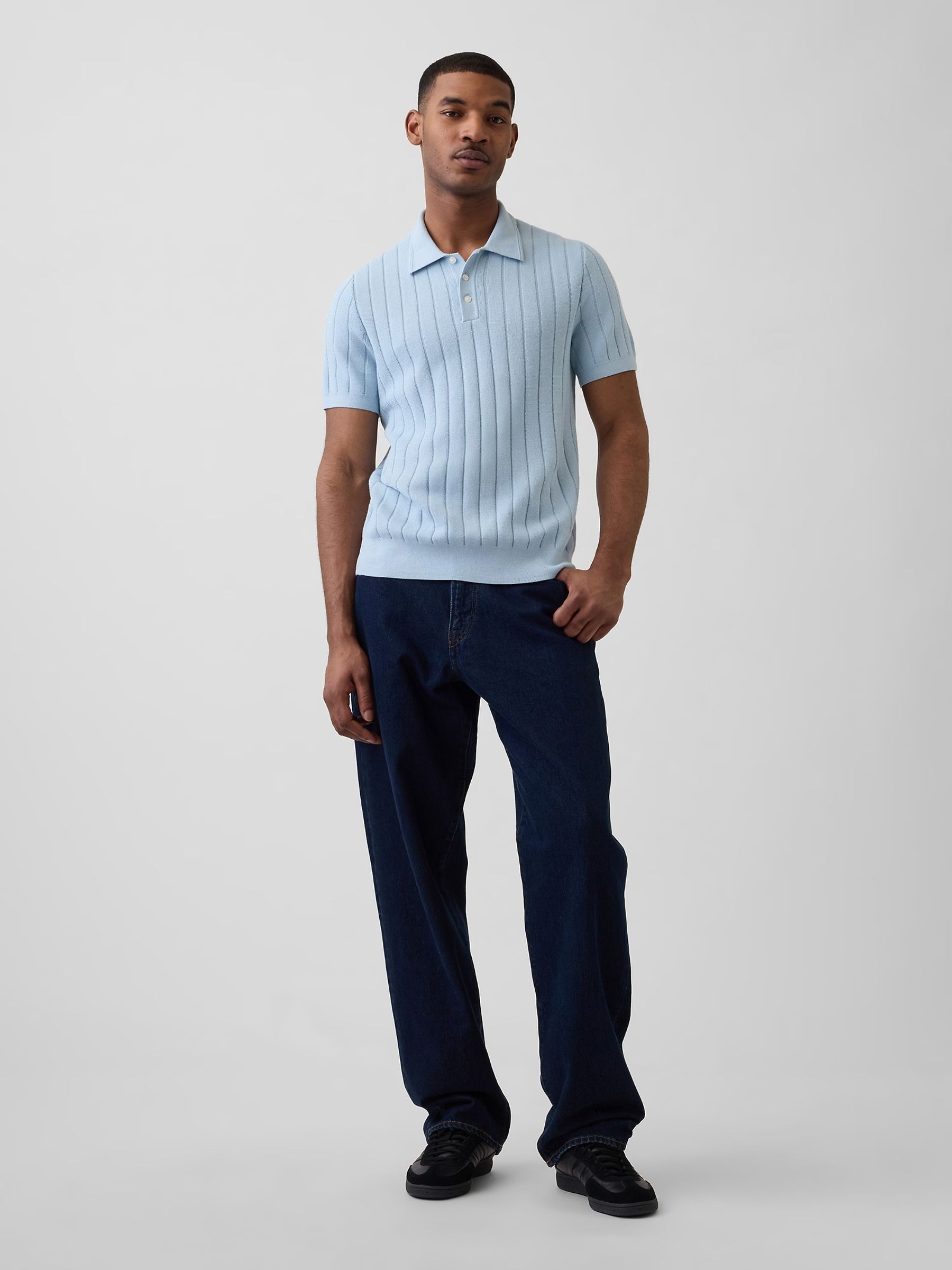 Blue Classic Polo Jumper - Image 2 of 4
