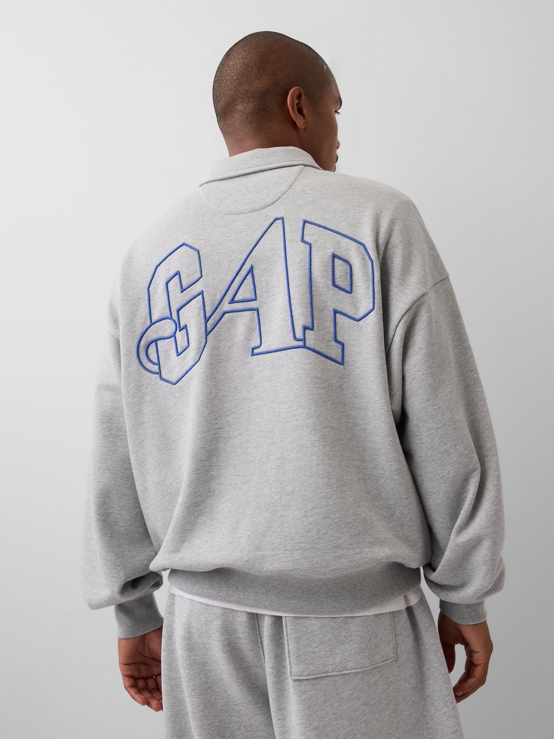 Gap x Awake NY Grey Heavyweight Oversized Quarter-Zip Jumper - Image 2 of 6