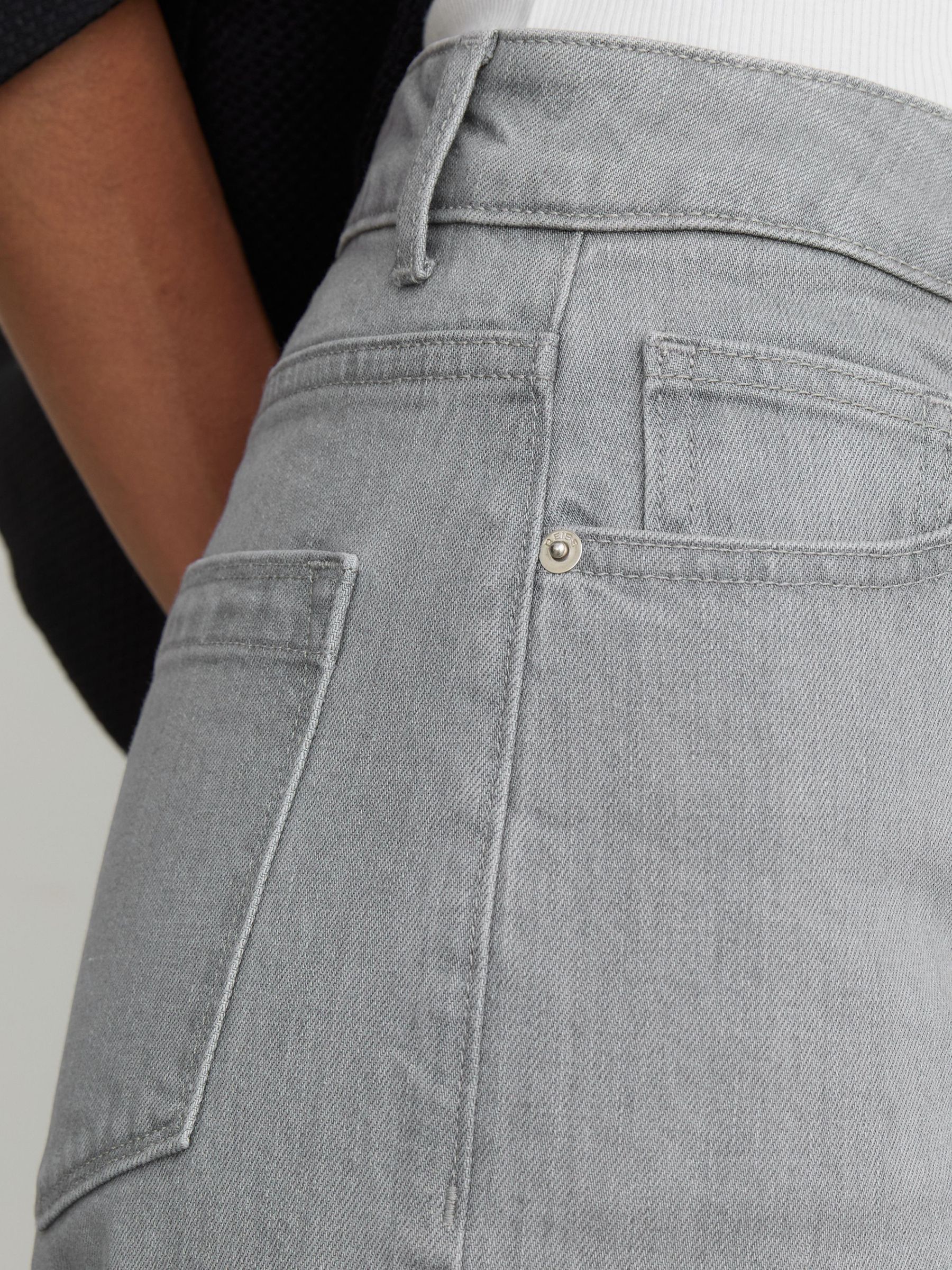 Petite Mid-Rise Straight-Leg Jeans in Grey - image 4