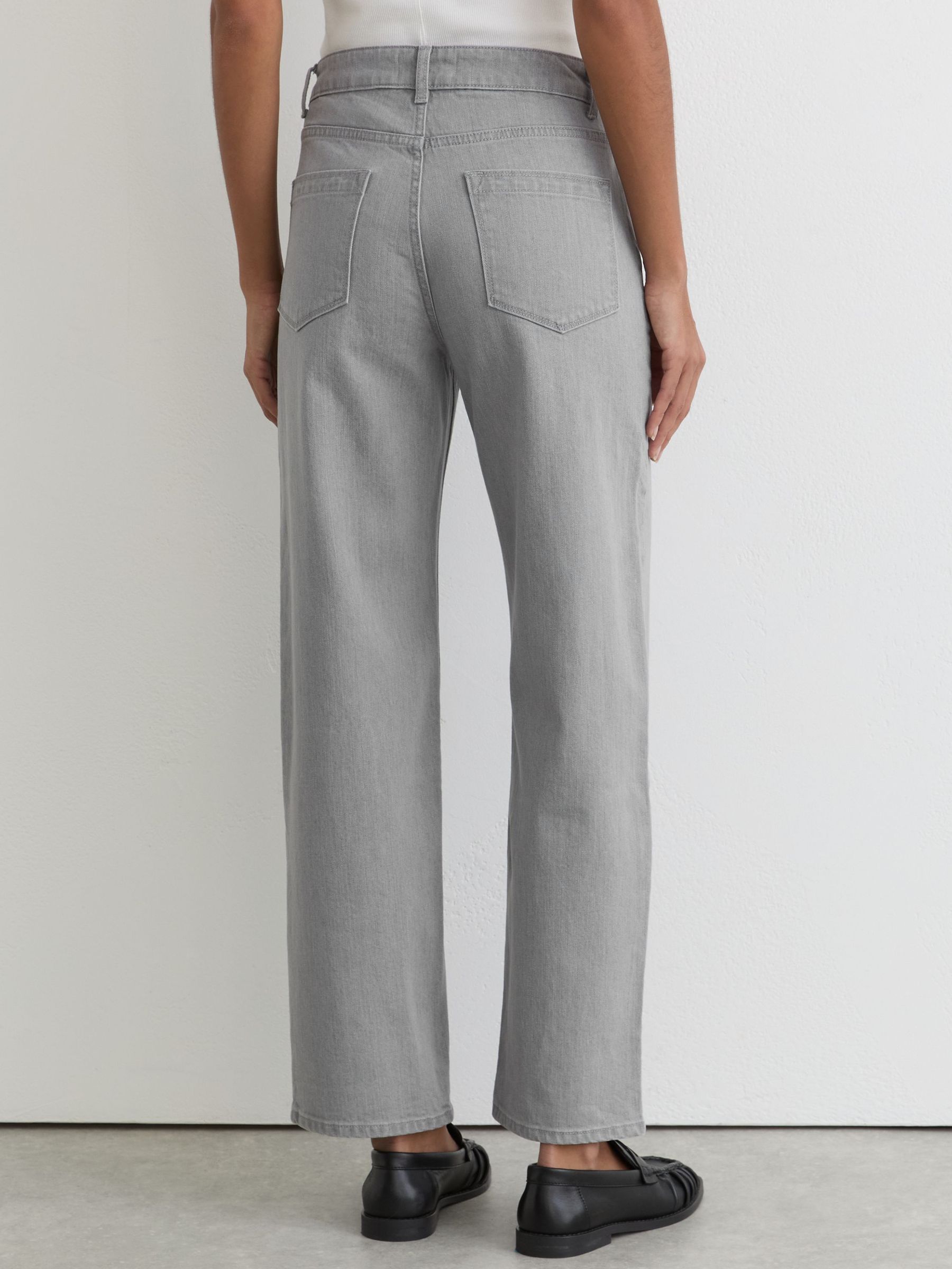 Petite Mid-Rise Straight-Leg Jeans in Grey - image 3