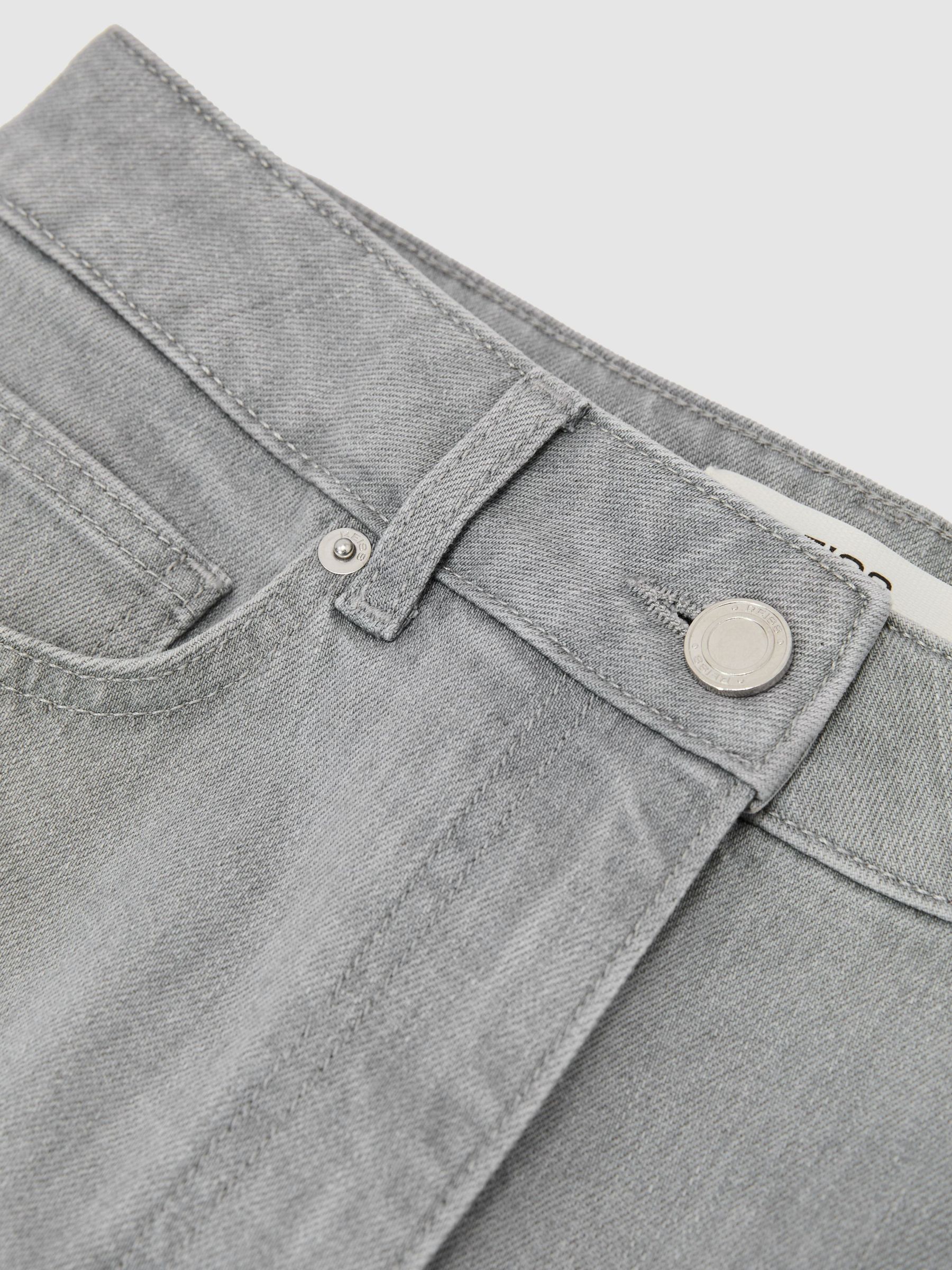 Petite Mid-Rise Straight-Leg Jeans in Grey - image 5