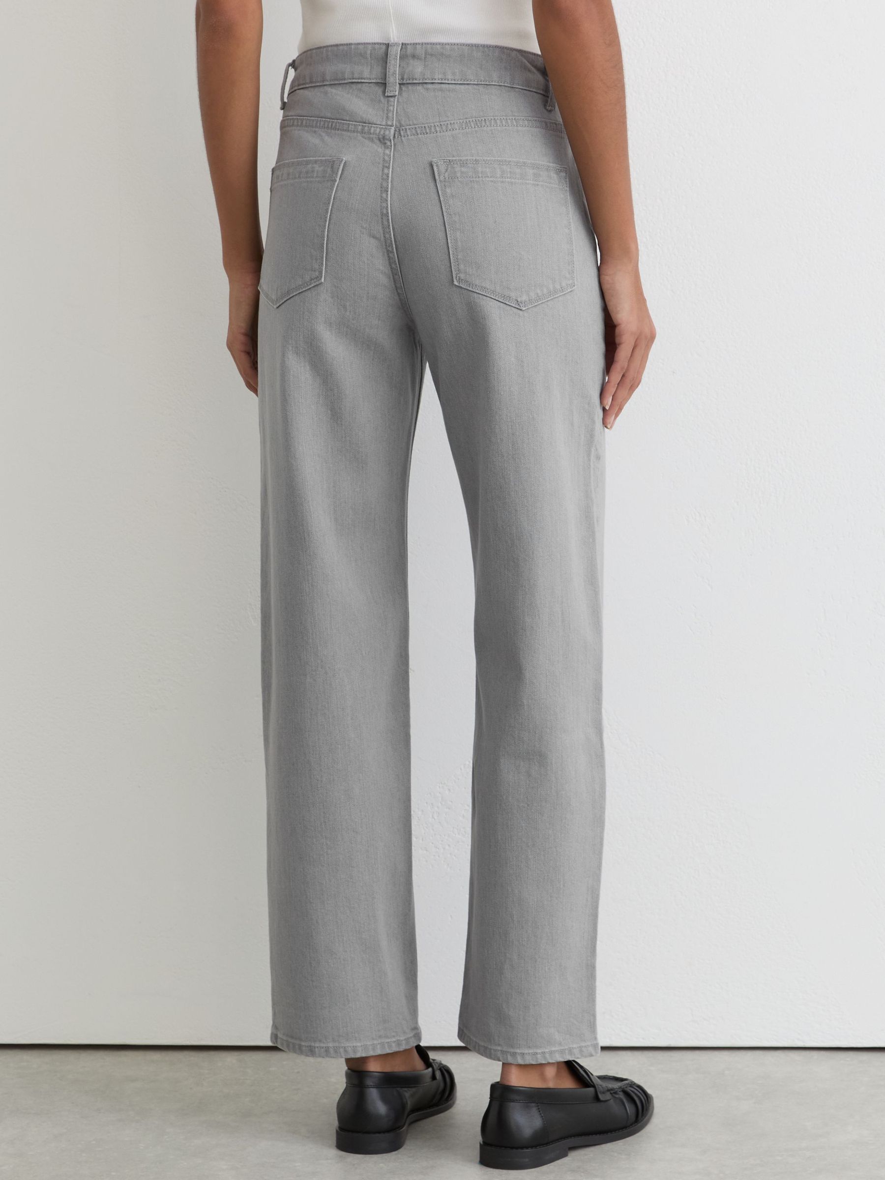 Mid-Rise Straight-Leg Jeans in Grey - image 3