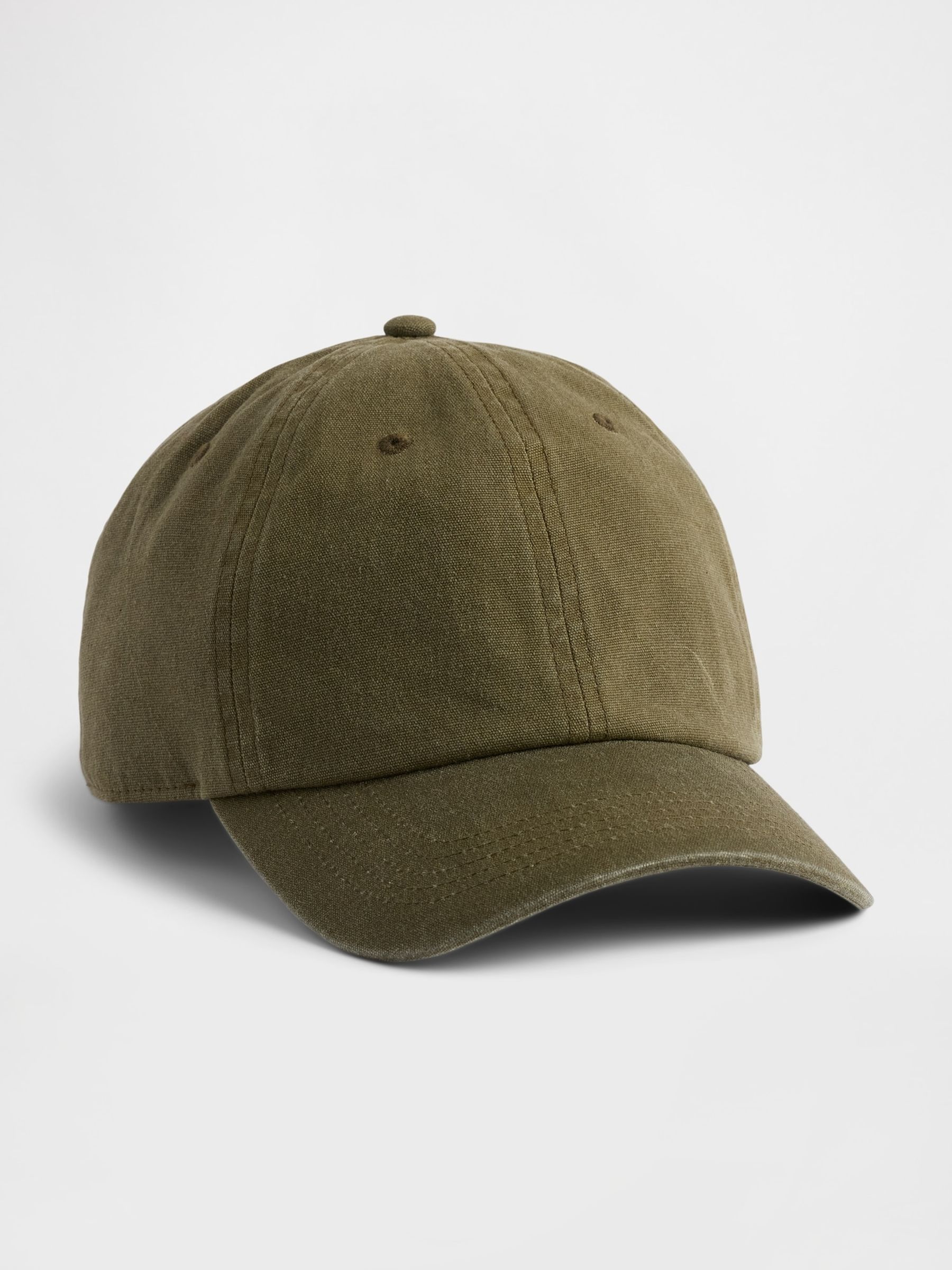 Olive Green Waxed Canvas Baseball Hat - Image 1 of 2