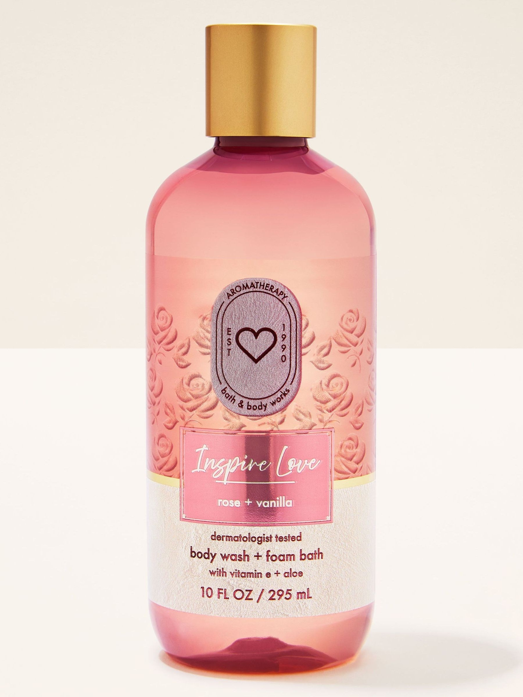 Inspire Love Rose Vanilla Body Wash & Foam Bath 295ml - Image 1 of 3