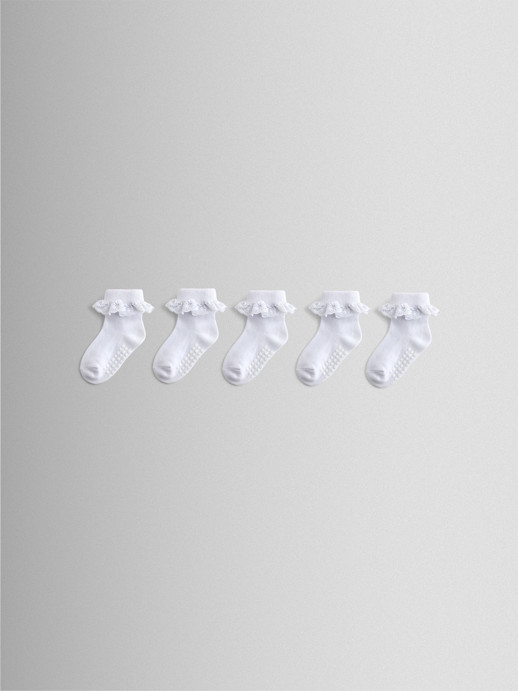 Pure White 5-Pack Frill Socks - Image 1 of 4