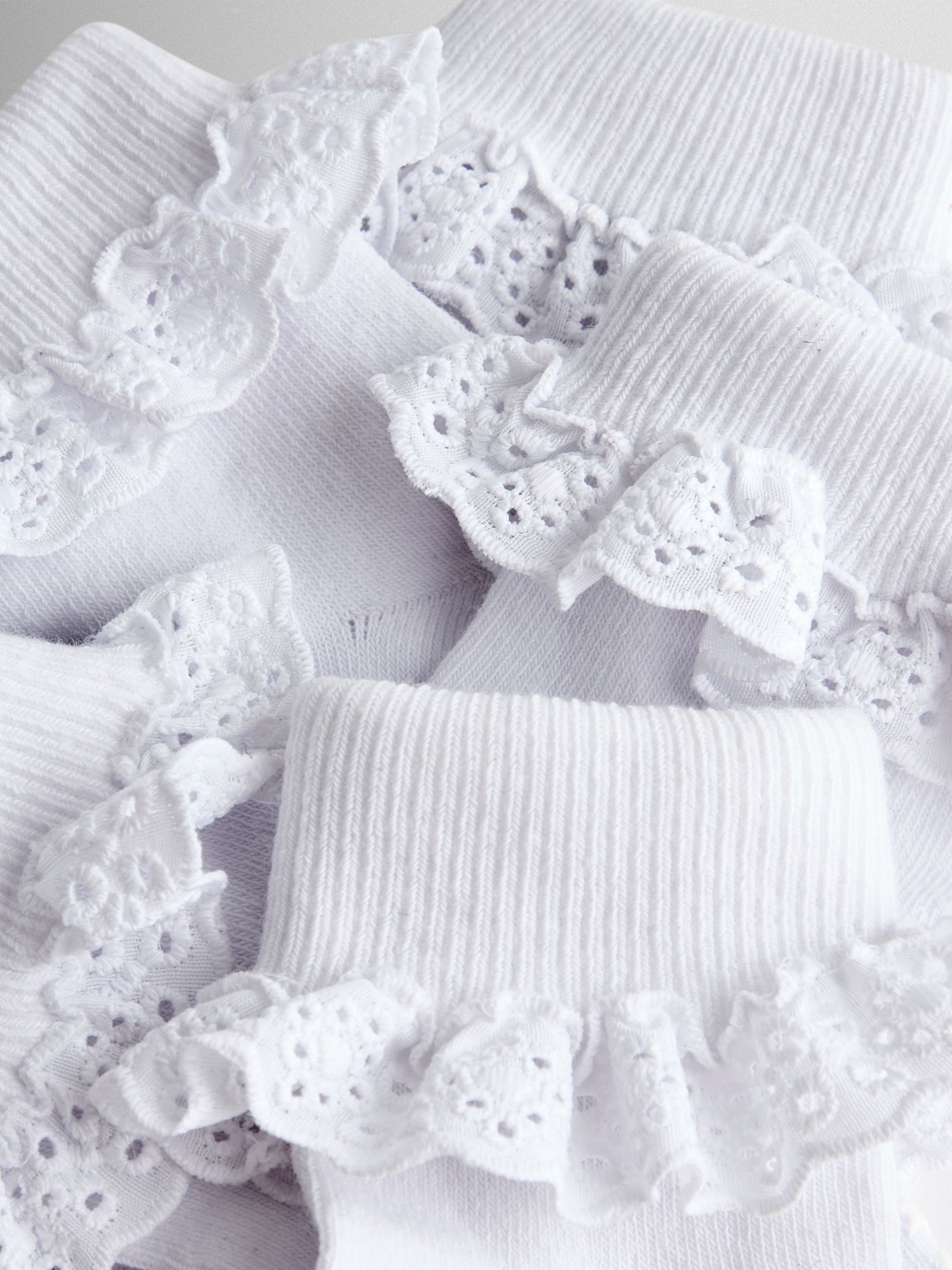 Pure White 5-Pack Frill Socks - Image 4 of 4