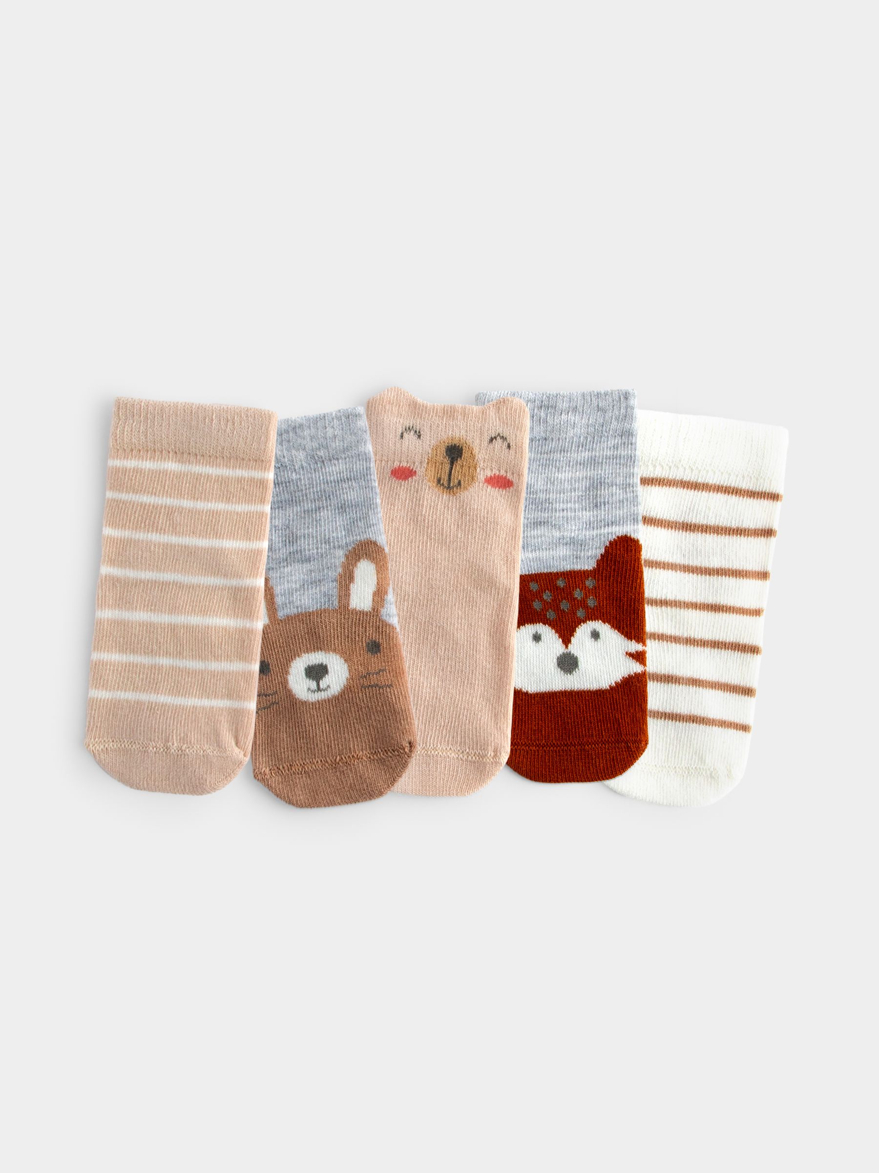 Brown 5-Pack Animal Socks - Image 1 of 4