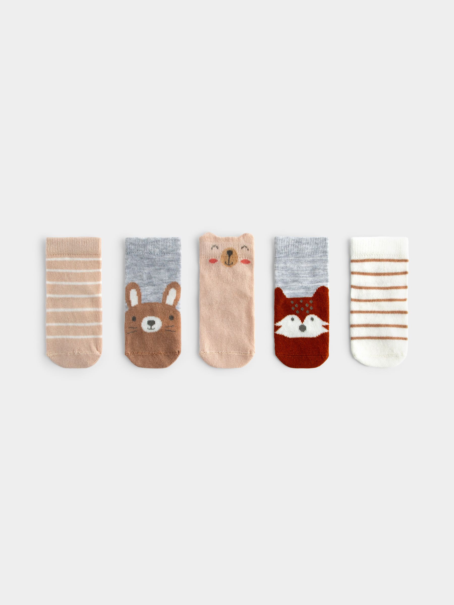 Brown 5-Pack Animal Socks - Image 2 of 4