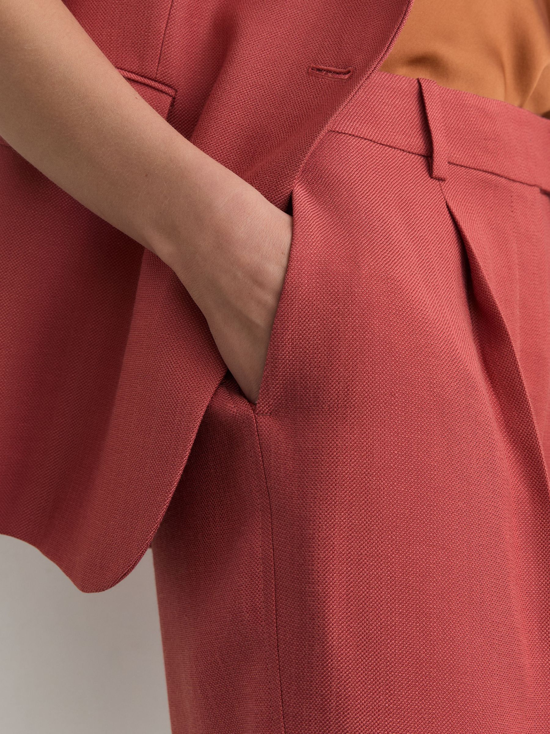 Tailored Bermuda Shorts in Burnt Red - Image 4 of 6