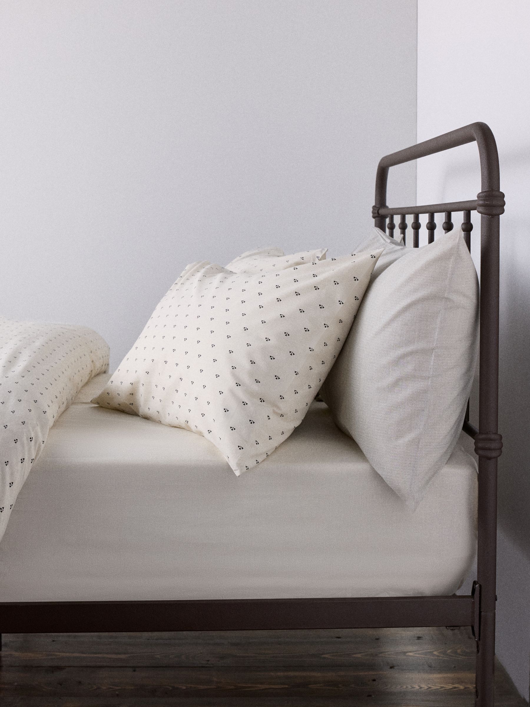 The Set 8 Piece Natural Geo/Fine Stripe Duvet Cover and Pillowcase Set with Fitted Sheets - Image 2 of 4 The Set 8 Piece Natural Geo/Fine Stripe Duvet Cover and Pillowcase Set with Fitted Sheets - Image 2 of 4