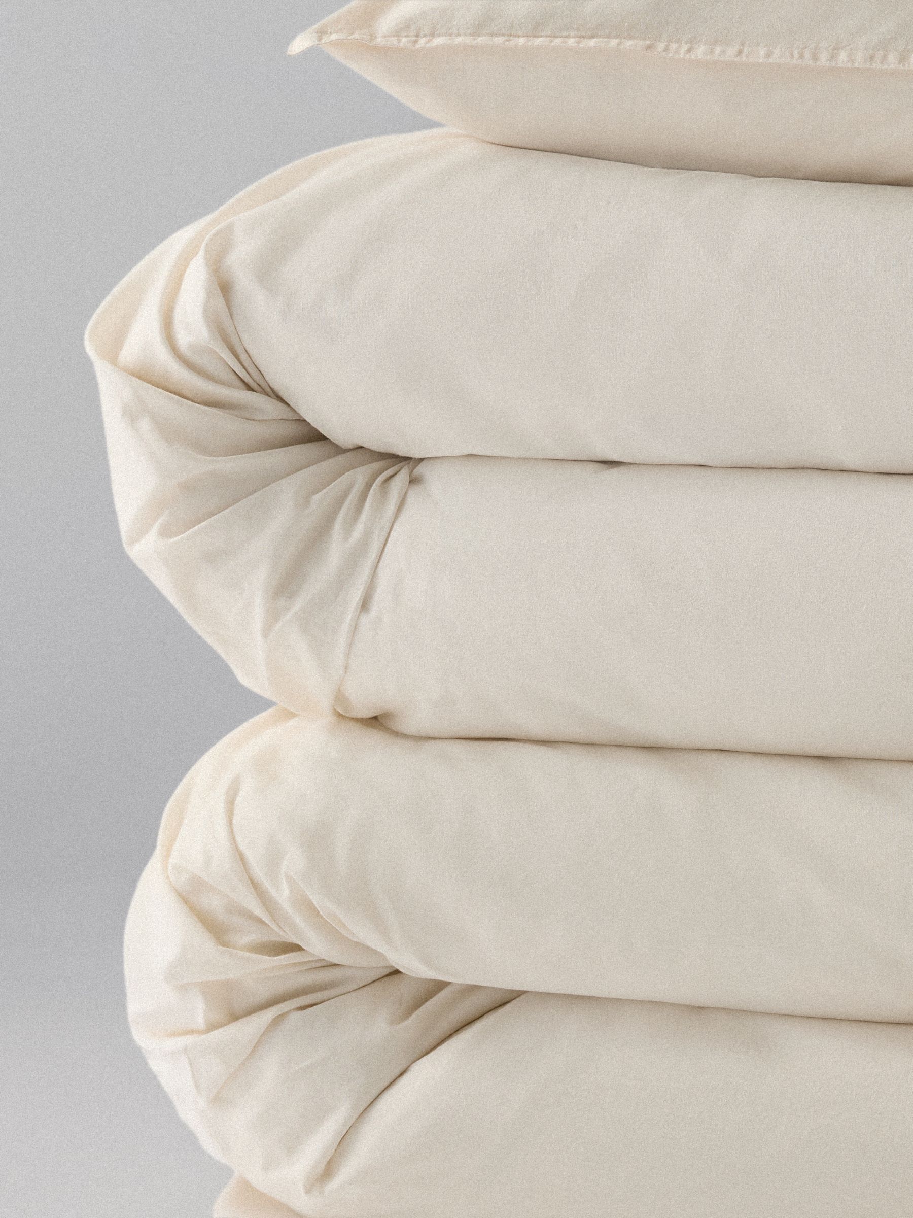 The Set 2 Pack Cream Washed Cotton Bedsets with Fitted Sheets - Image 4 of 4 The Set 2 Pack Cream Washed Cotton Bedsets with Fitted Sheets - Image 4 of 4
