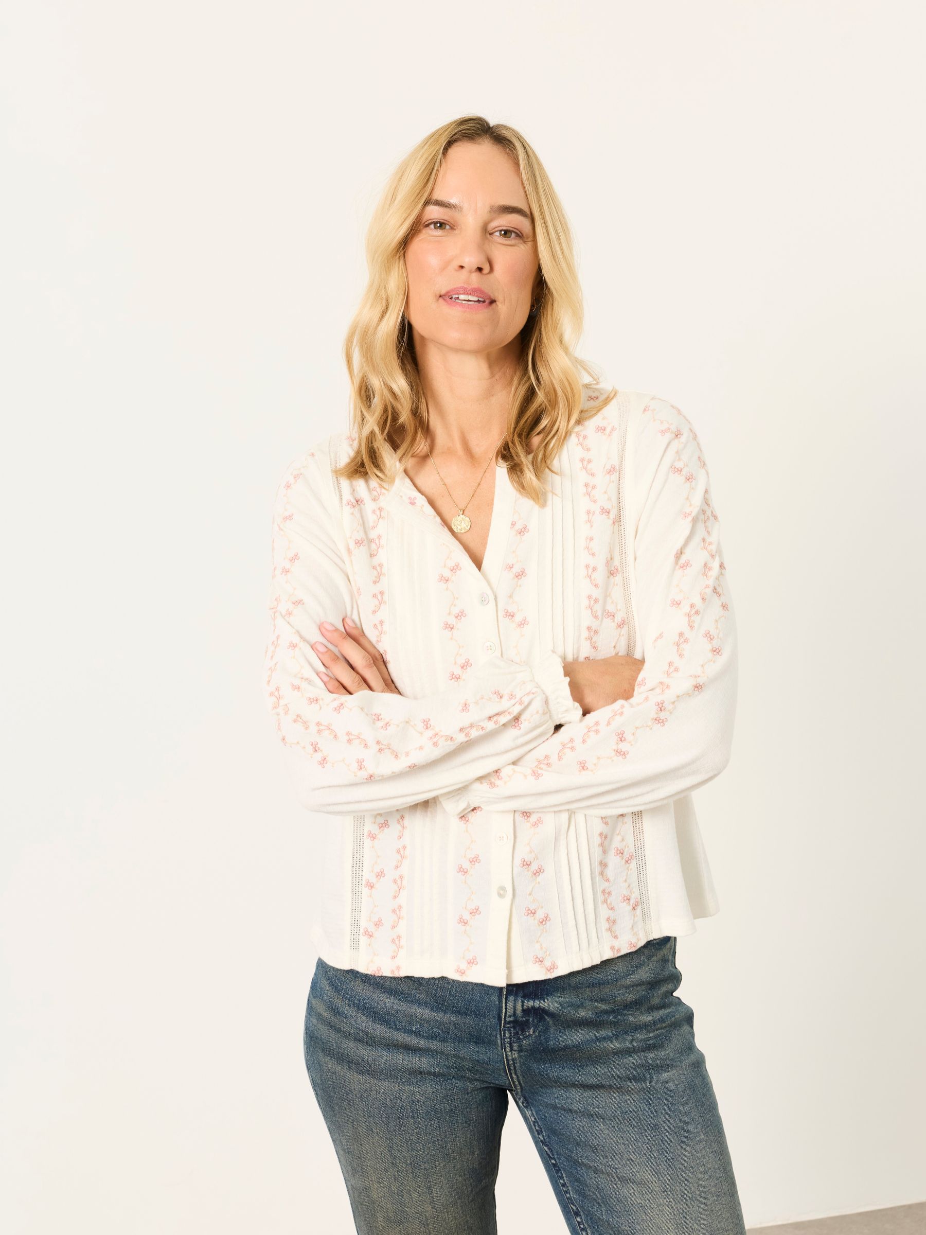 Harriet Ivory Embroidered Top - Image 1 of 6 Harriet Ivory Embroidered Top - Image 1 of 6