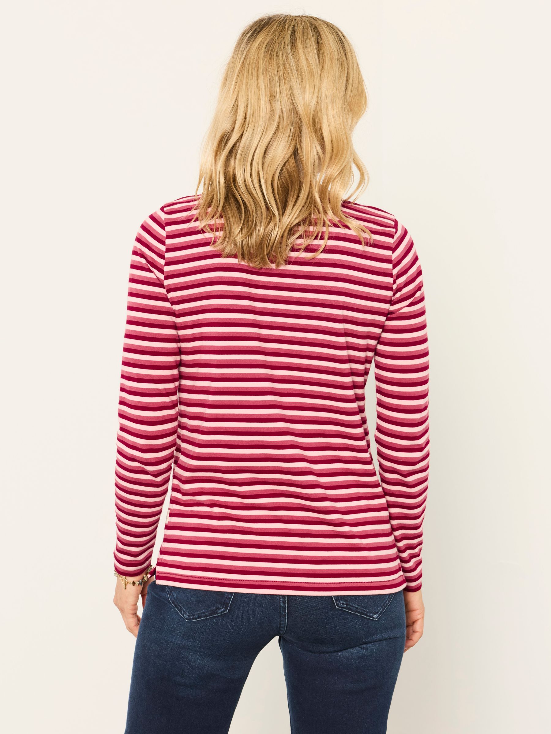 Breton Pink Long Sleeve Stripe T-Shirt - Image 2 of 6 Breton Pink Long Sleeve Stripe T-Shirt - Image 2 of 6