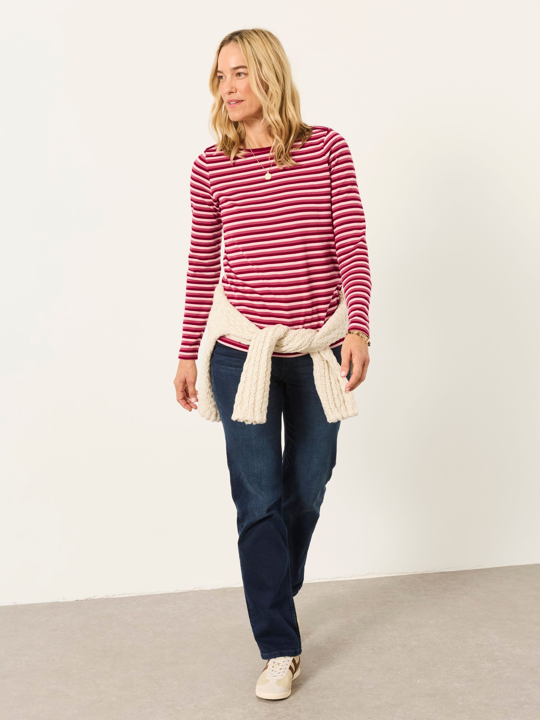 Breton Pink Long Sleeve Stripe T-Shirt - Image 4 of 6