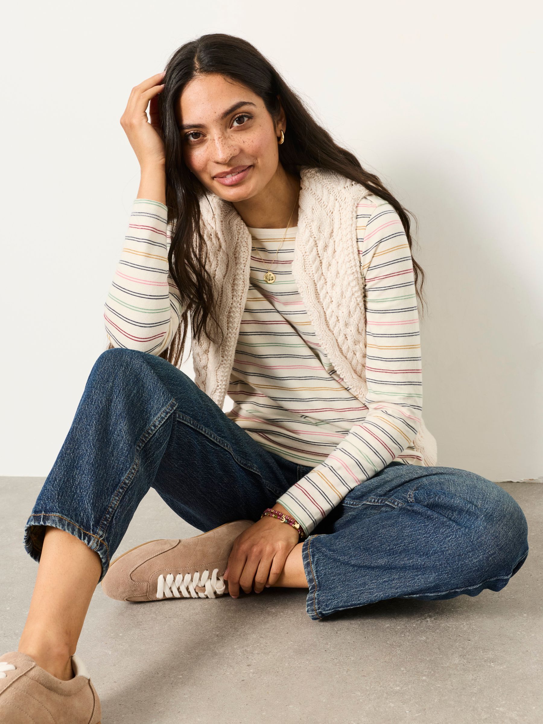 Breton Natural Long Sleeve Stripe T-Shirt - Image 5 of 6