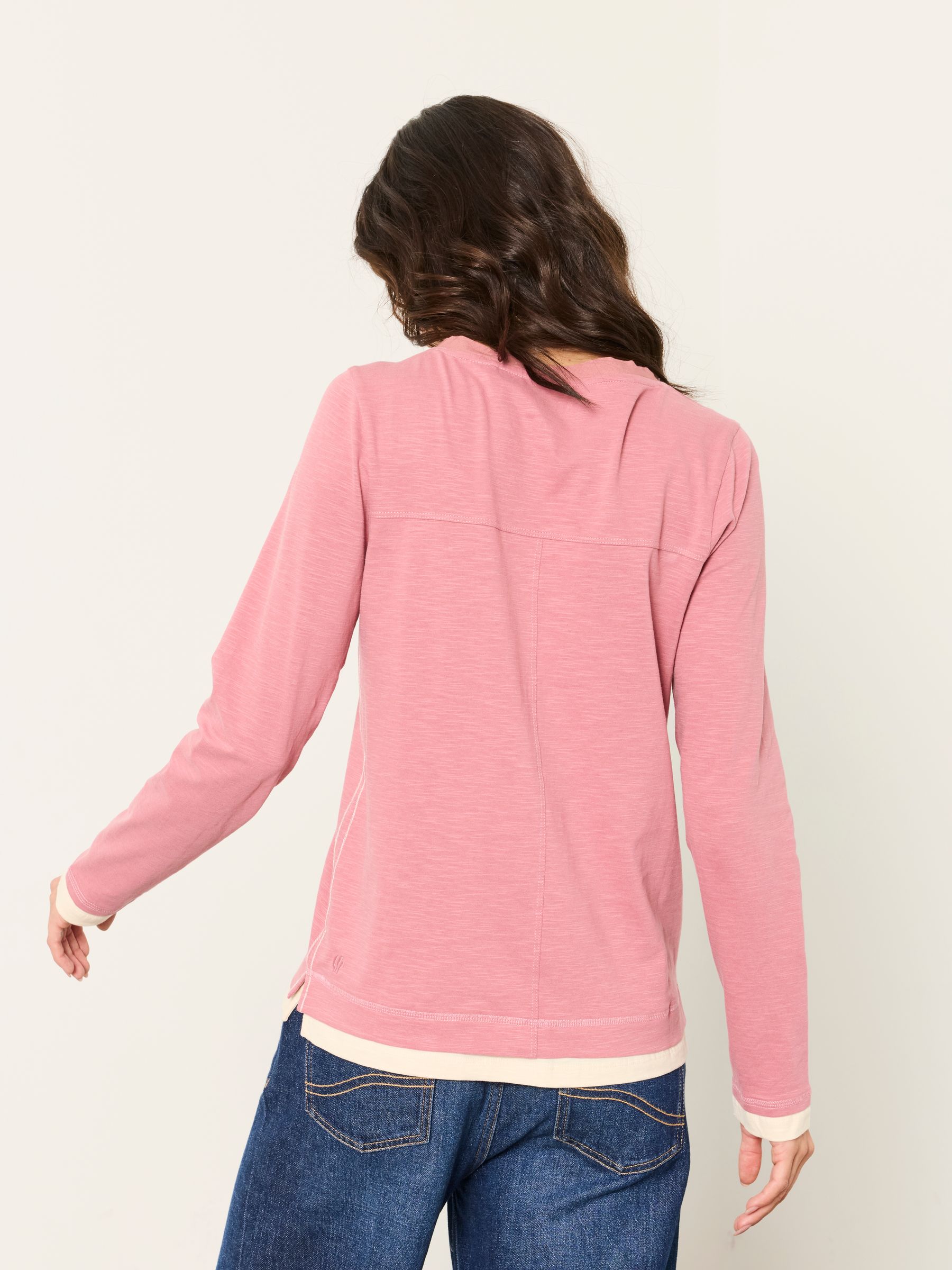 Mia Dusky Pink Henley Top - Image 2 of 6