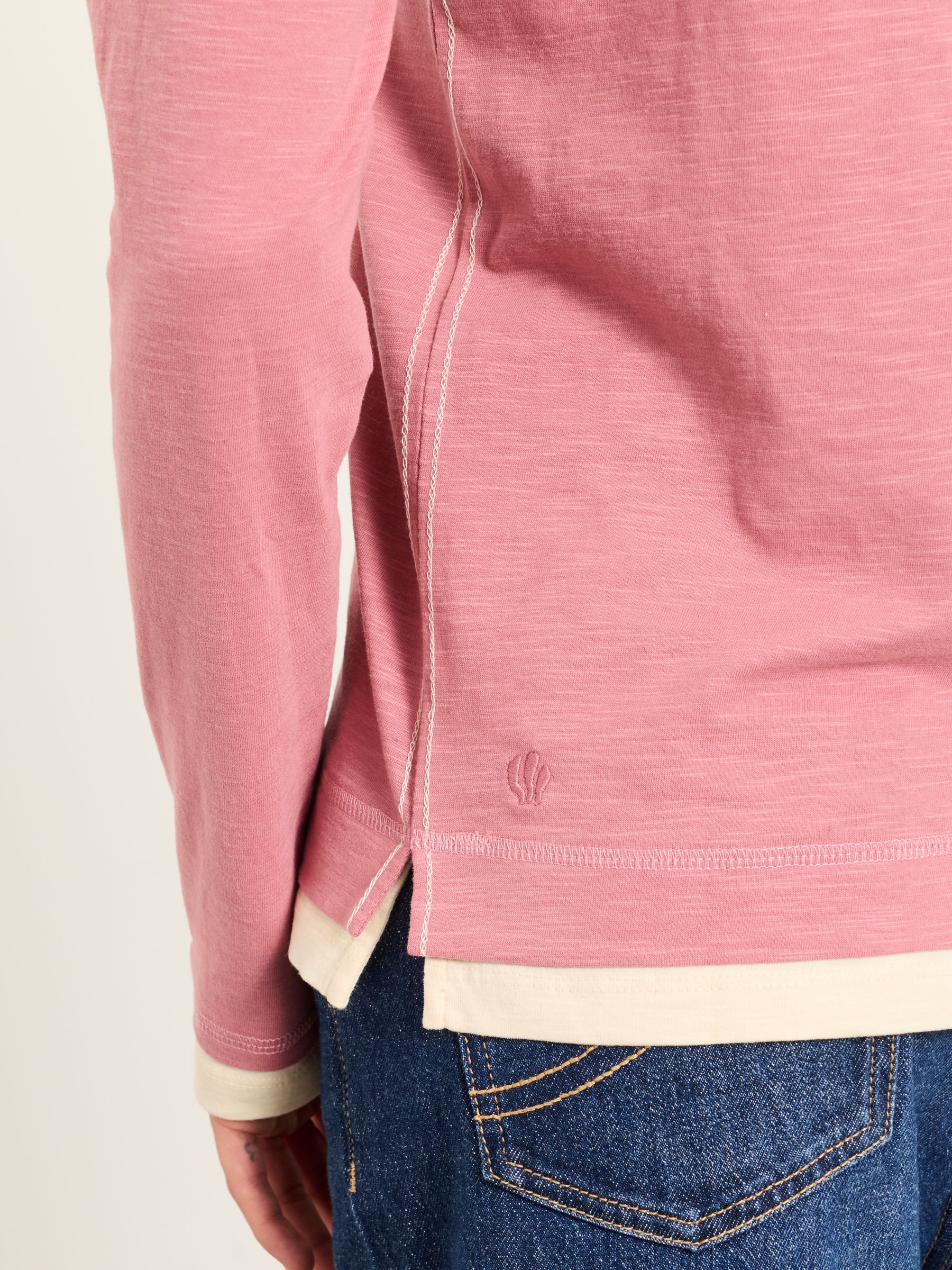 Mia Dusky Pink Henley Top - Image 3 of 6
