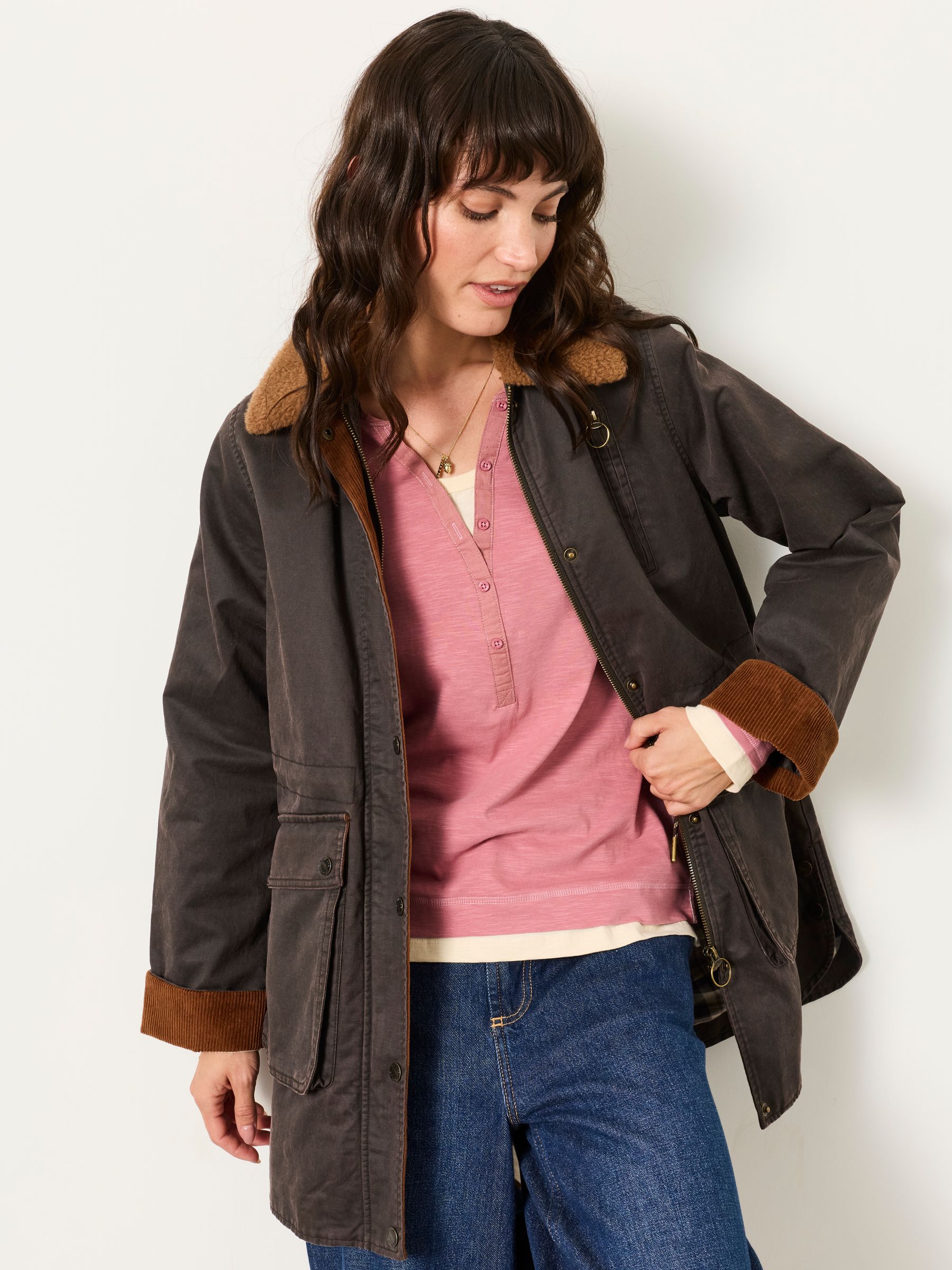 Mia Dusky Pink Henley Top - Image 5 of 6