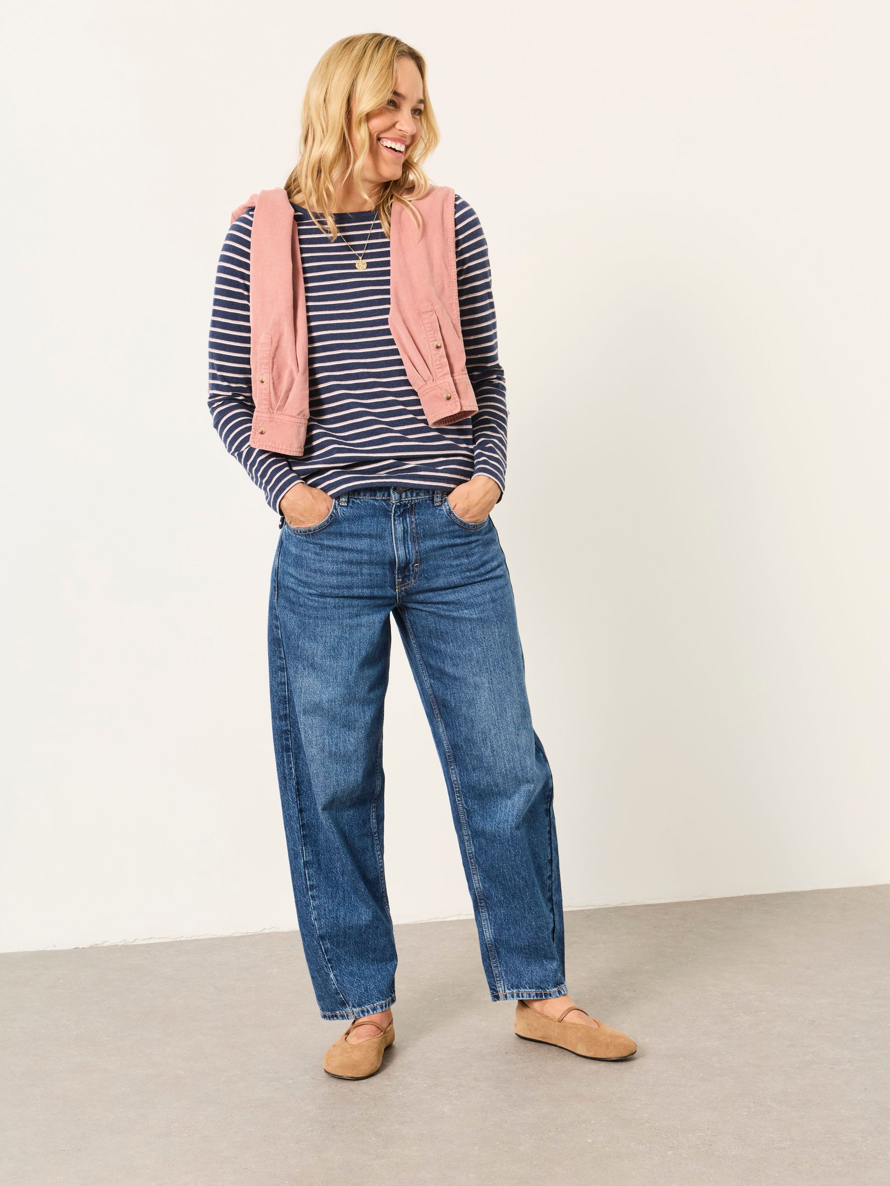 Breton Navy Metallic Long Sleeve Stripe T-Shirt - Image 4 of 6