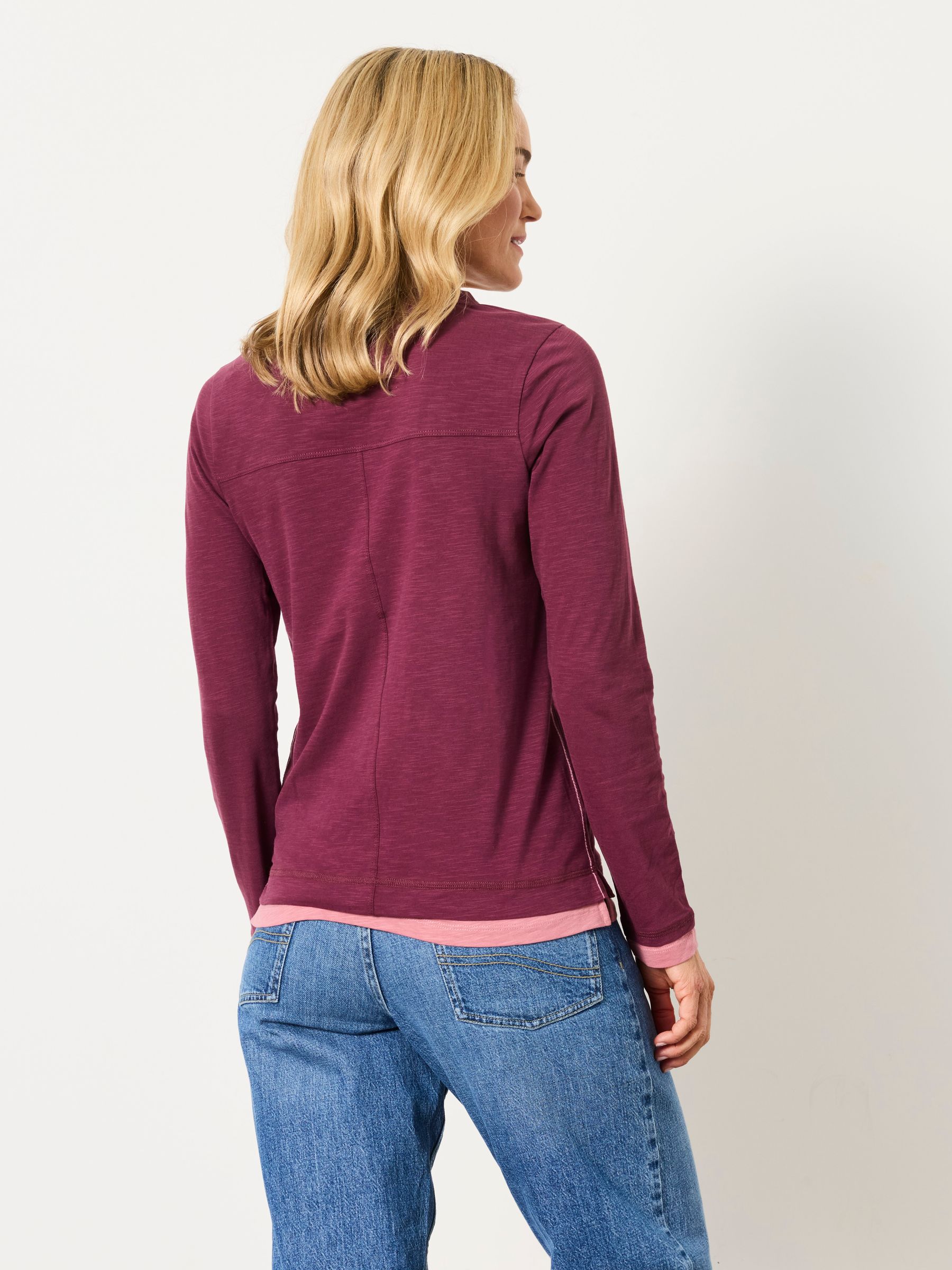Mia Plum Purple Henley Top - Image 2 of 6