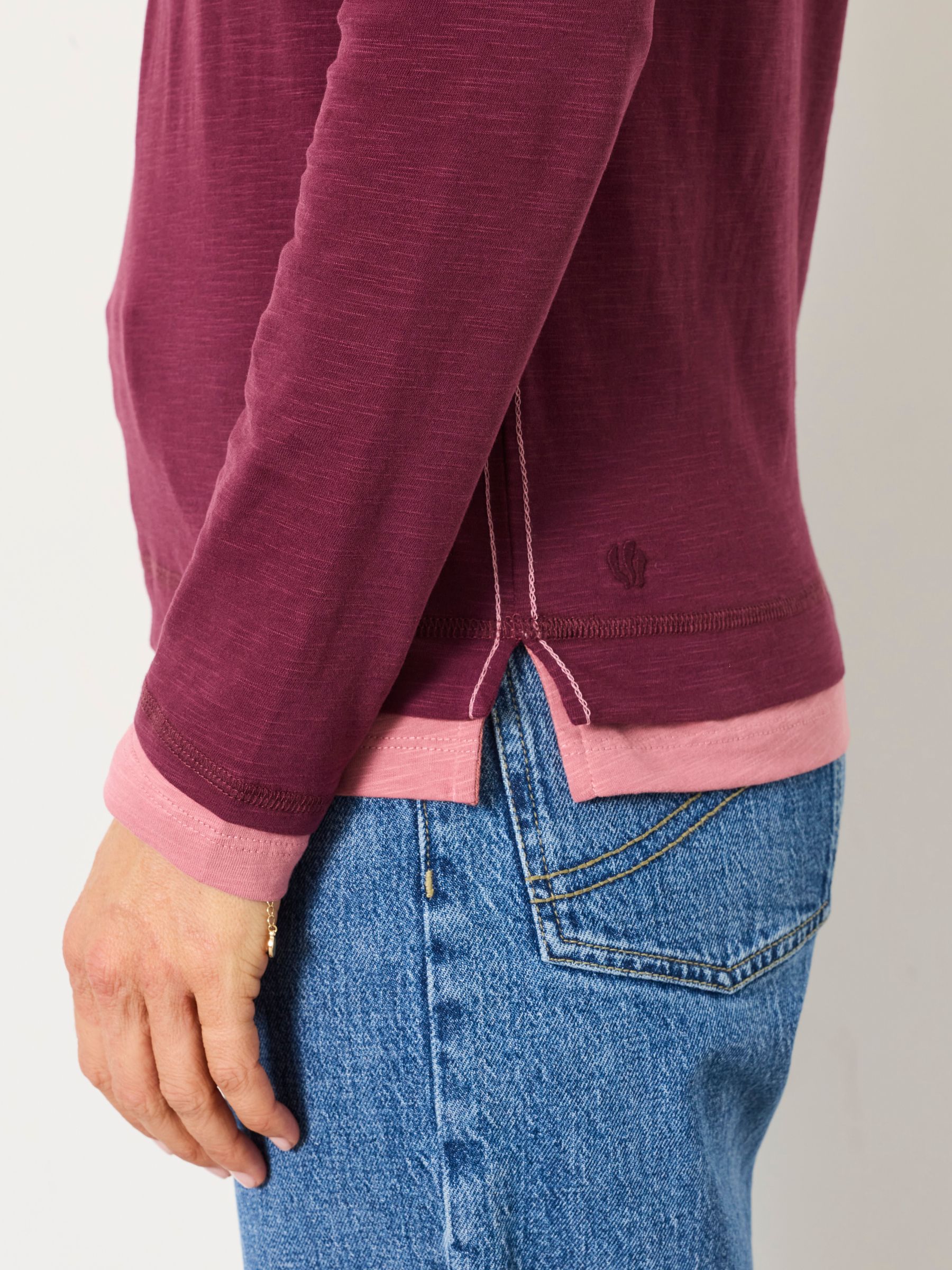 Mia Plum Purple Henley Top - Image 3 of 6