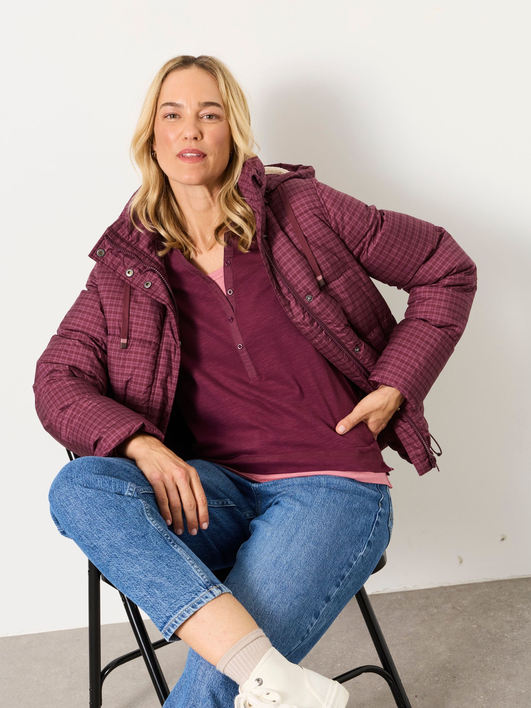 Mia Plum Purple Henley Top - Image 5 of 6