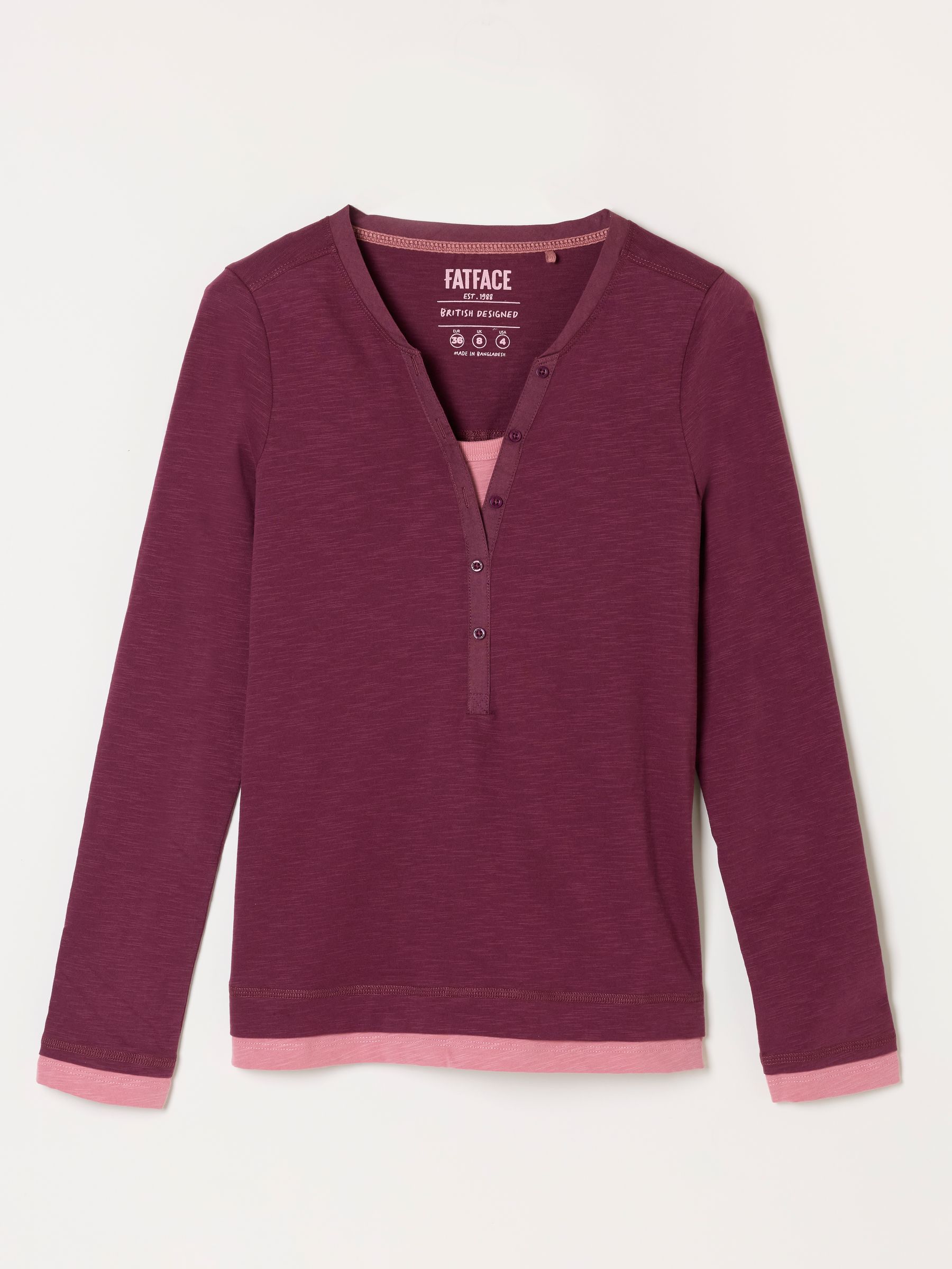 Mia Plum Purple Henley Top - Image 6 of 6 Mia Plum Purple Henley Top - Image 6 of 6