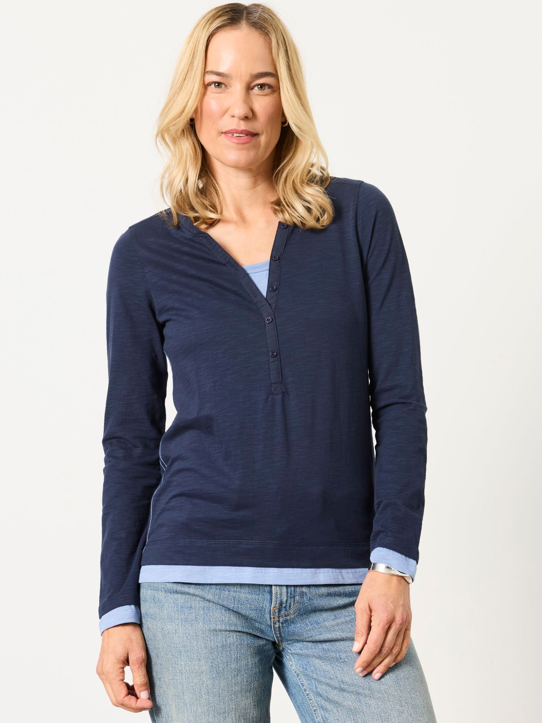 Mia Navy Henley Top - Image 4 of 6