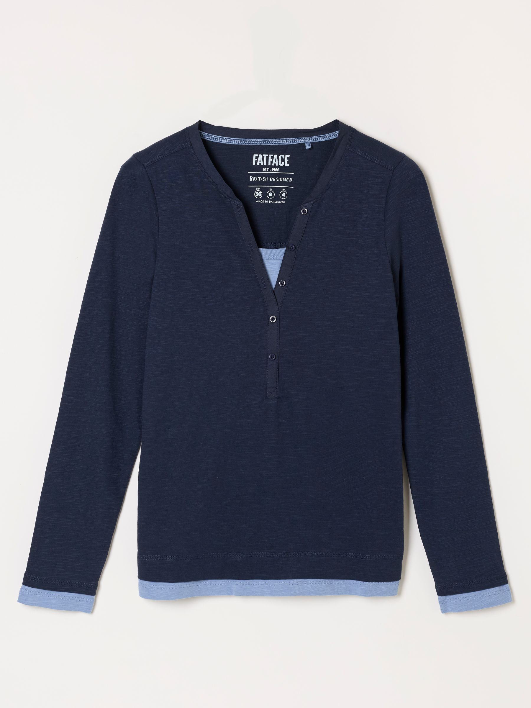 Mia Navy Henley Top - Image 6 of 6