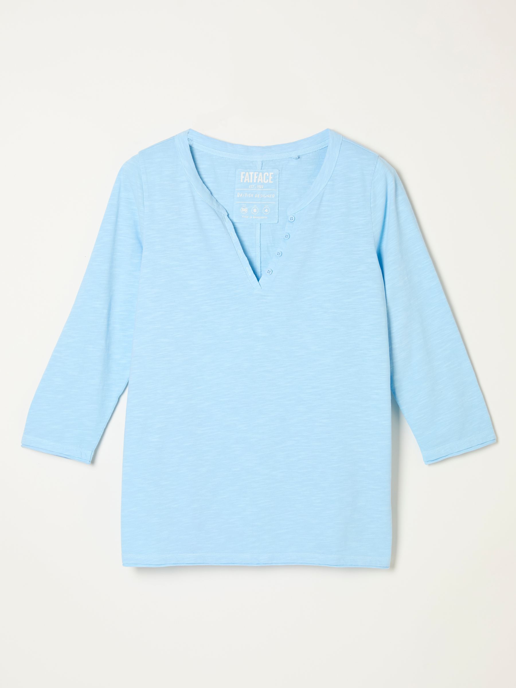 Aster Pale Blue 3/4 Sleeve V-Neck T-Shirt - Image 5 of 5