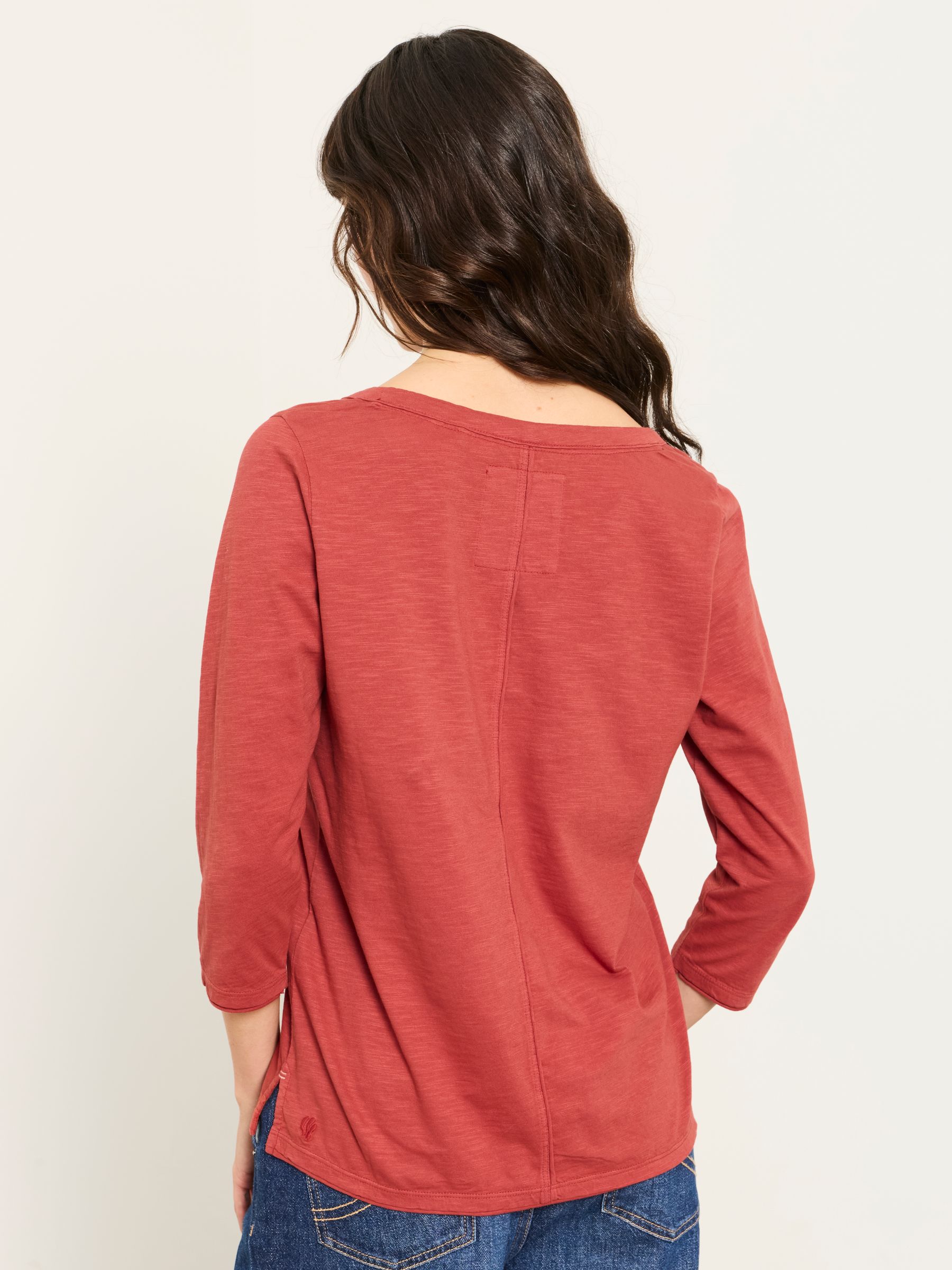 Aster Red 3/4 Sleeve V-Neck T-Shirt - Image 2 of 5