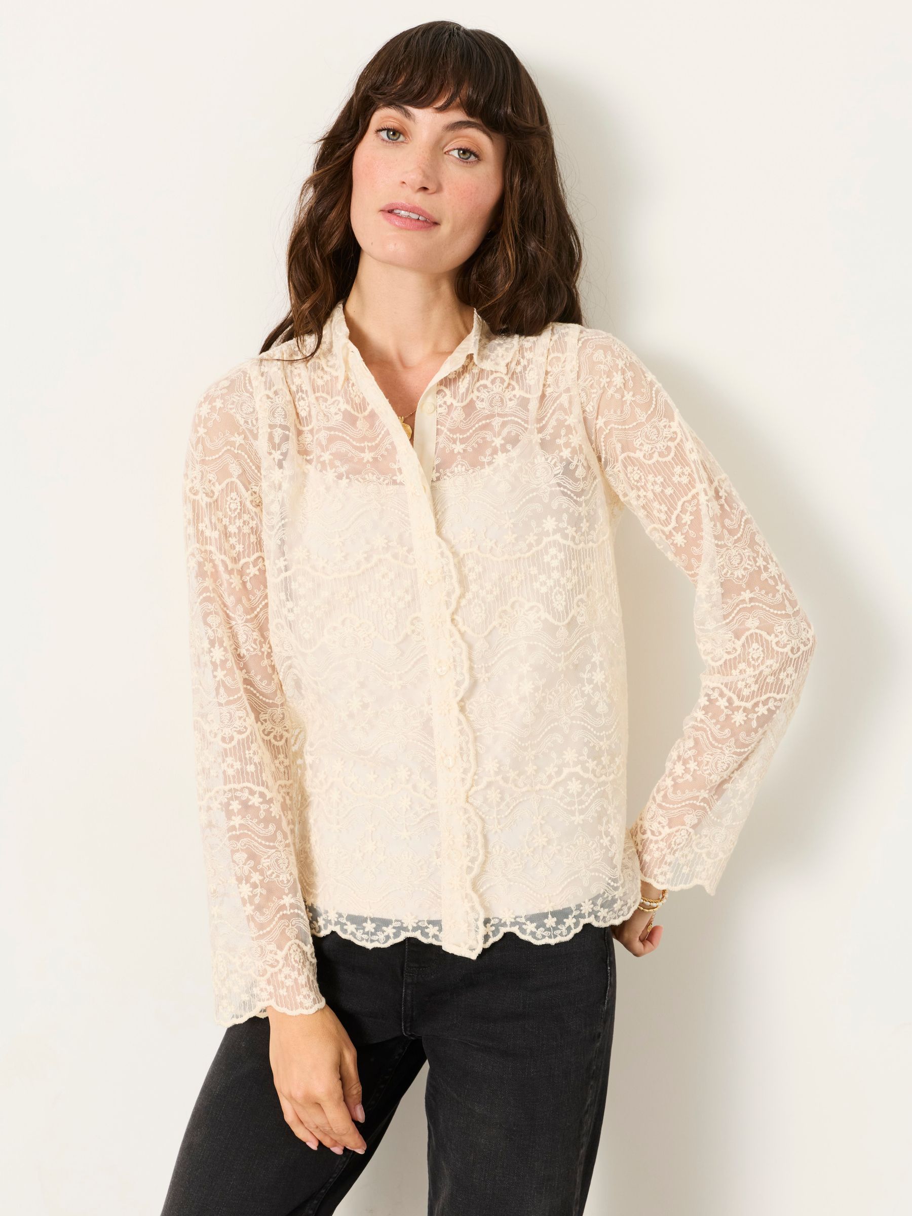 Ivory Lace 2 in 1 Shirt - Image 1 of 6