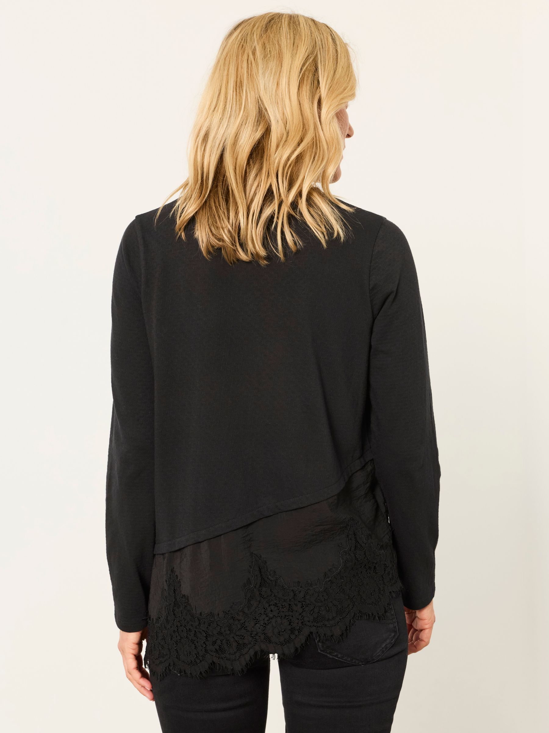 Fern Black Lace Trim T-Shirt - Image 5 of 5 Fern Black Lace Trim T-Shirt - Image 5 of 5