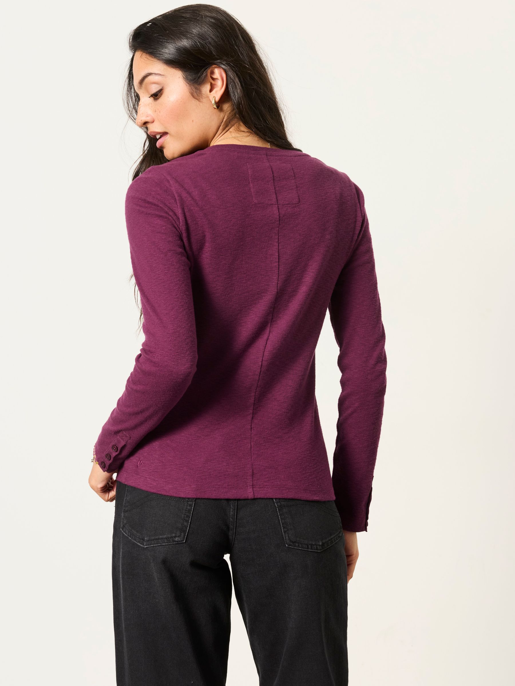 Callie Dark Purple Long Sleeve Top - Image 2 of 6
