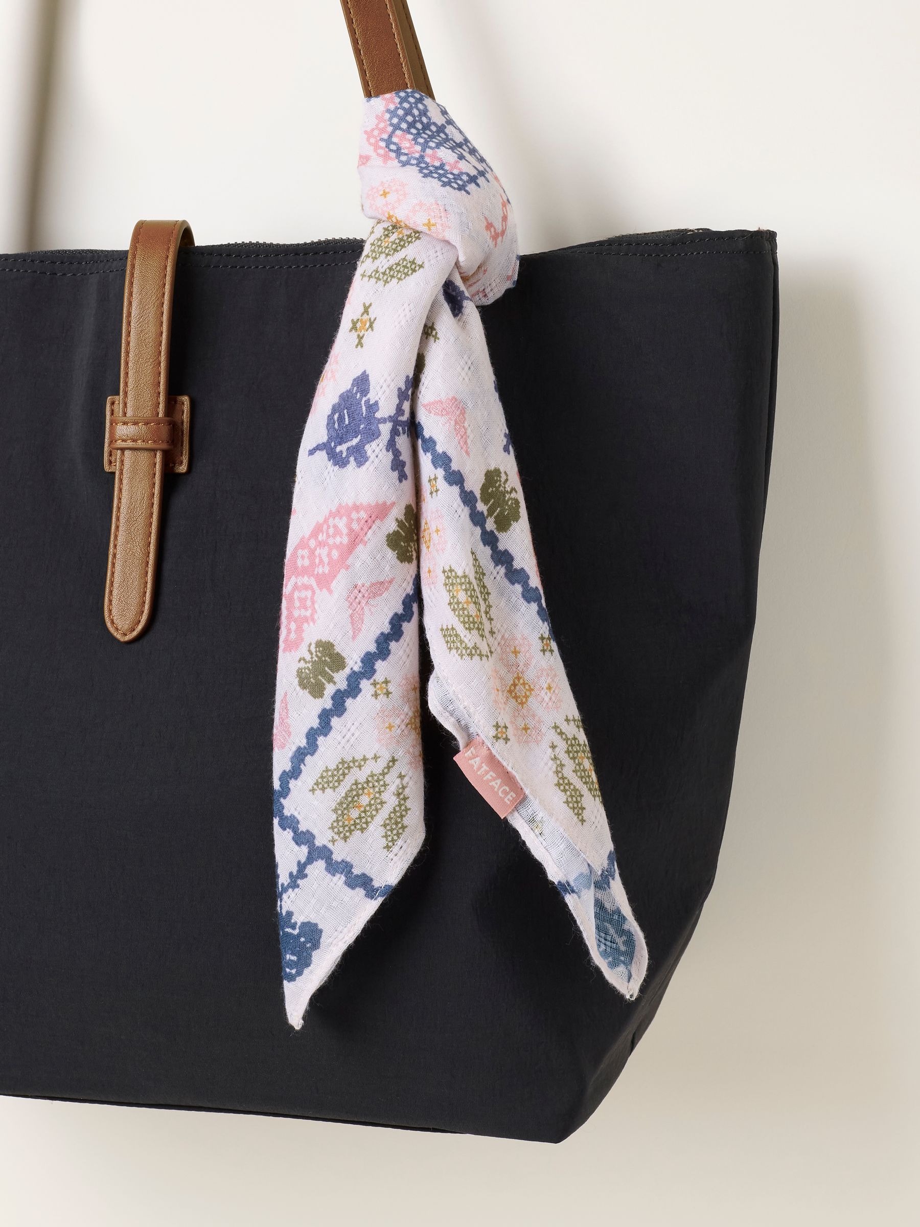 Ivory Butterfly Cross Stitch Printed Square Scarf - Image 3 of 3
