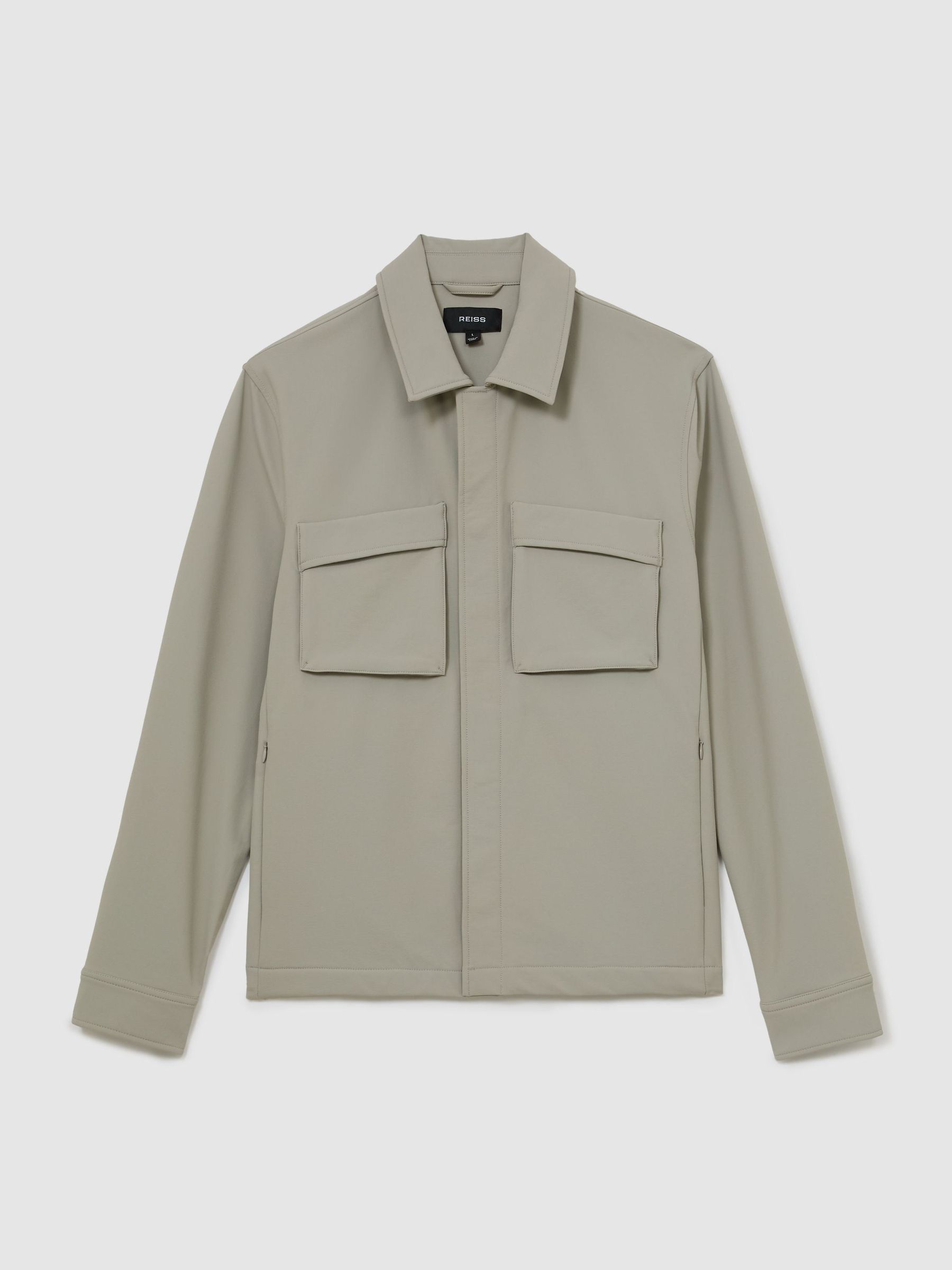Technical Twin-Pocket Overshirt in Stone - Image 2 of 7