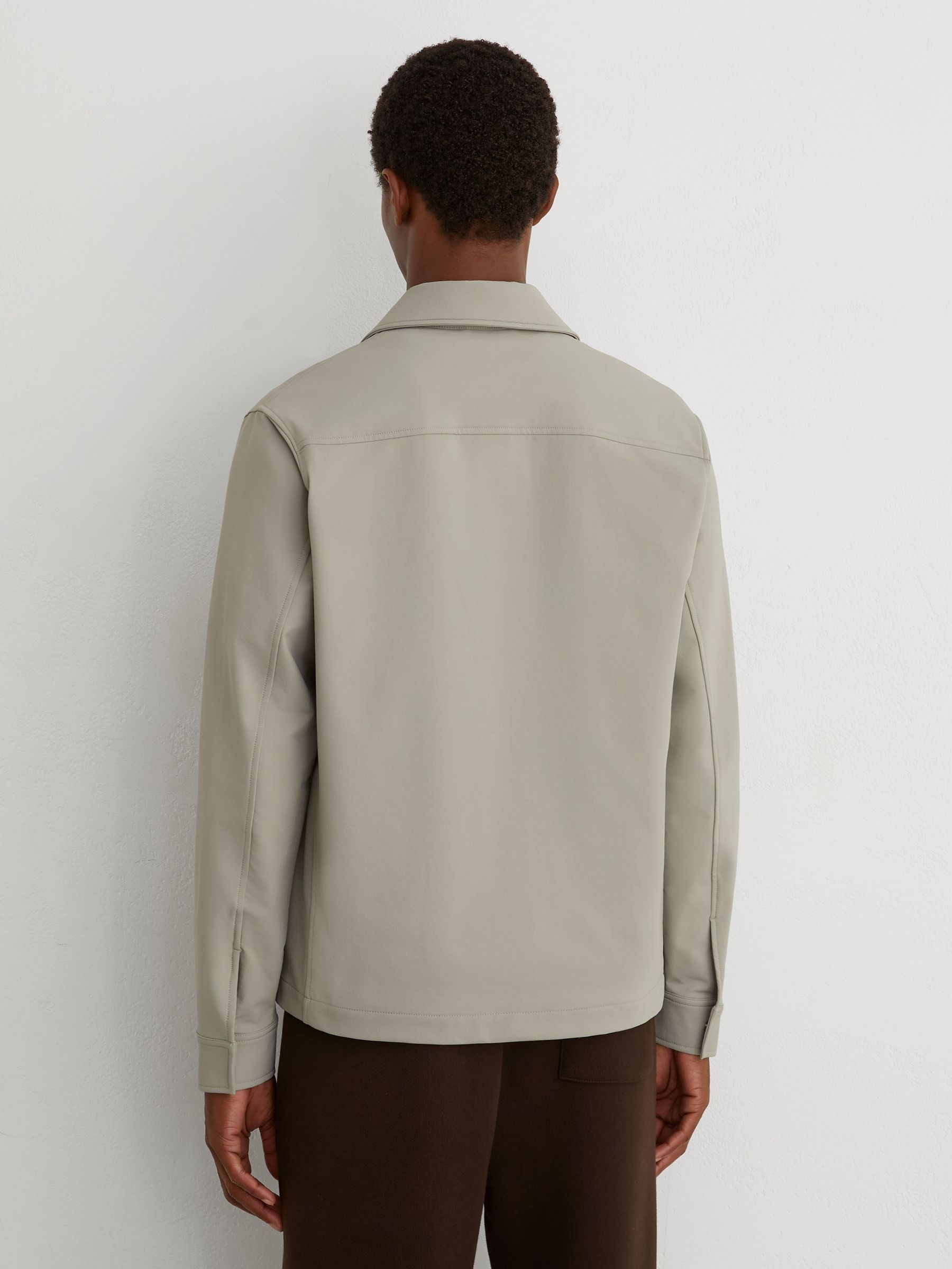 Technical Twin-Pocket Overshirt in Stone - Image 4 of 7
