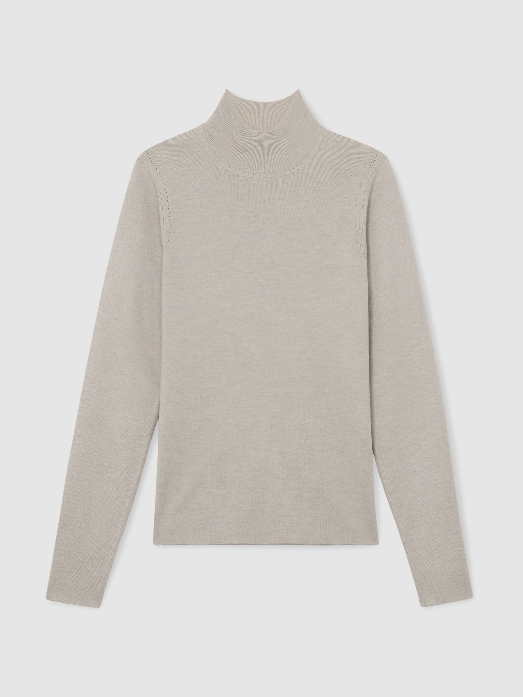 Atelier Silk-Blend Mock-Neck Top in Grey Marl - Image 2 of 6 Atelier Silk-Blend Mock-Neck Top in Grey Marl - Image 2 of 6