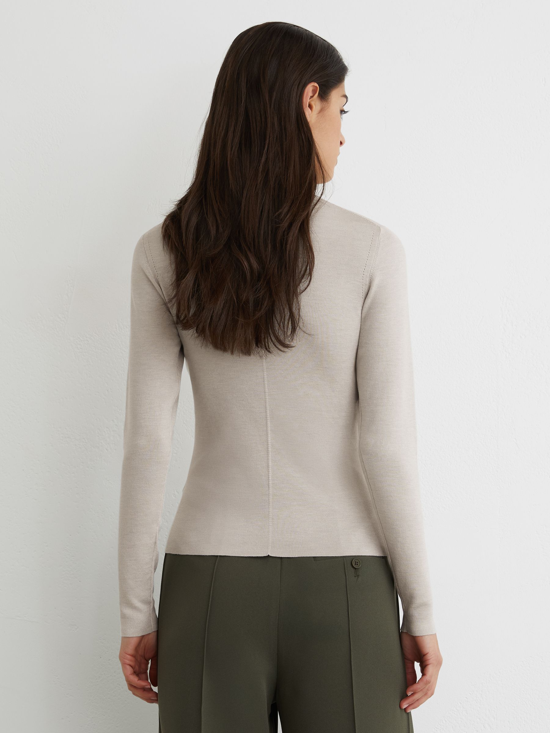 Atelier Silk-Blend Mock-Neck Top in Grey Marl - image 5