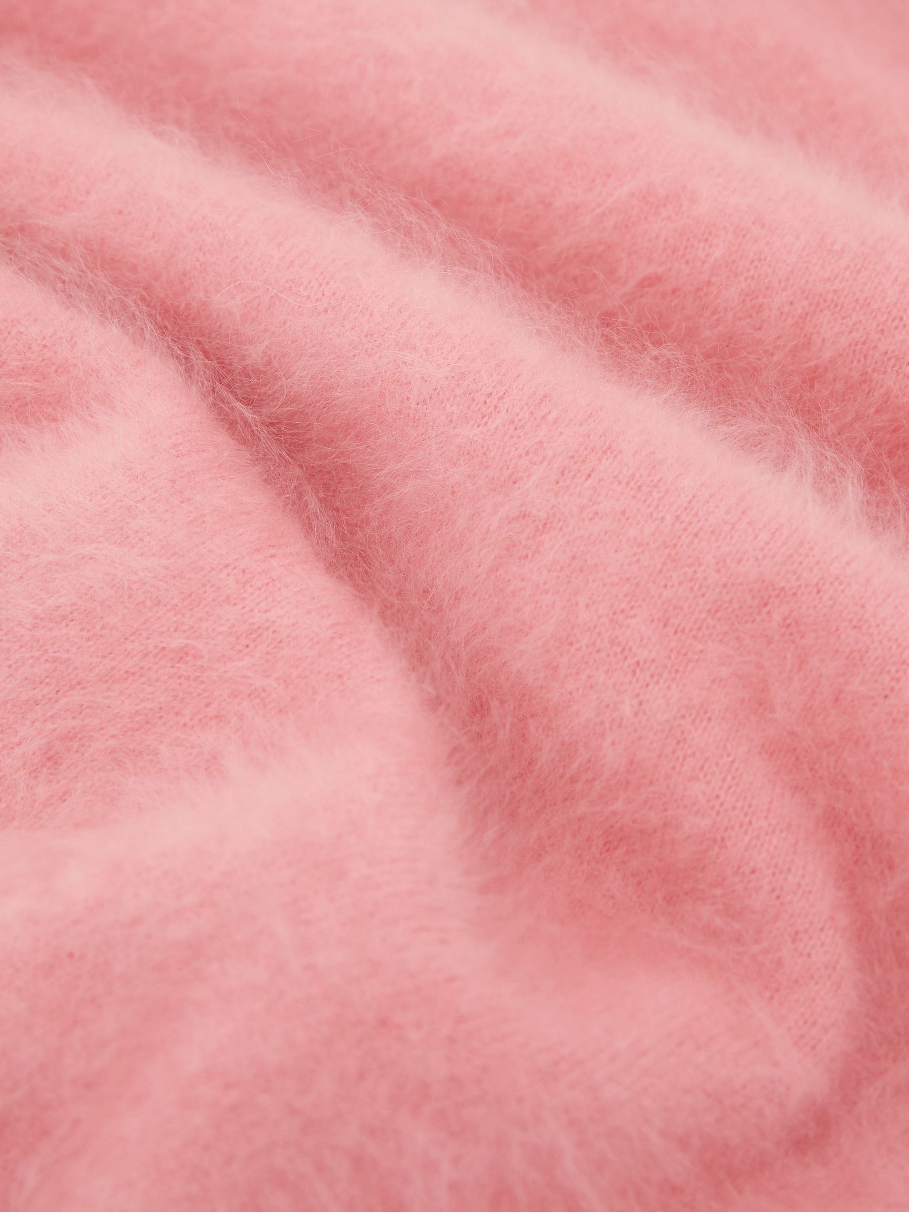 100% Brushed Cashmere Short-Sleeve Top in Pink - Image 7 of 7