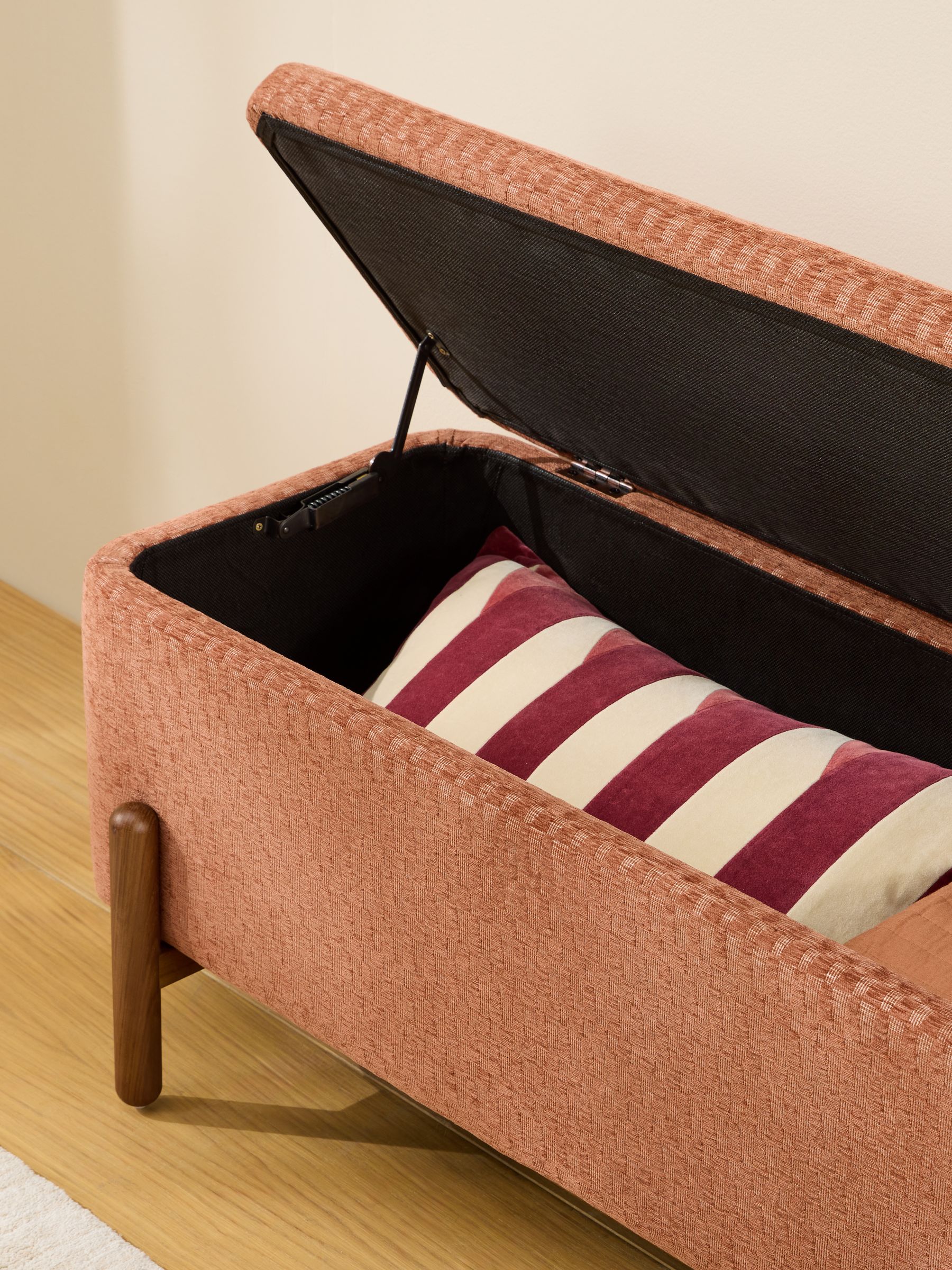 Asare Storage Ottoman Bench in Lanzo Rust Orange - Image 3 of 5