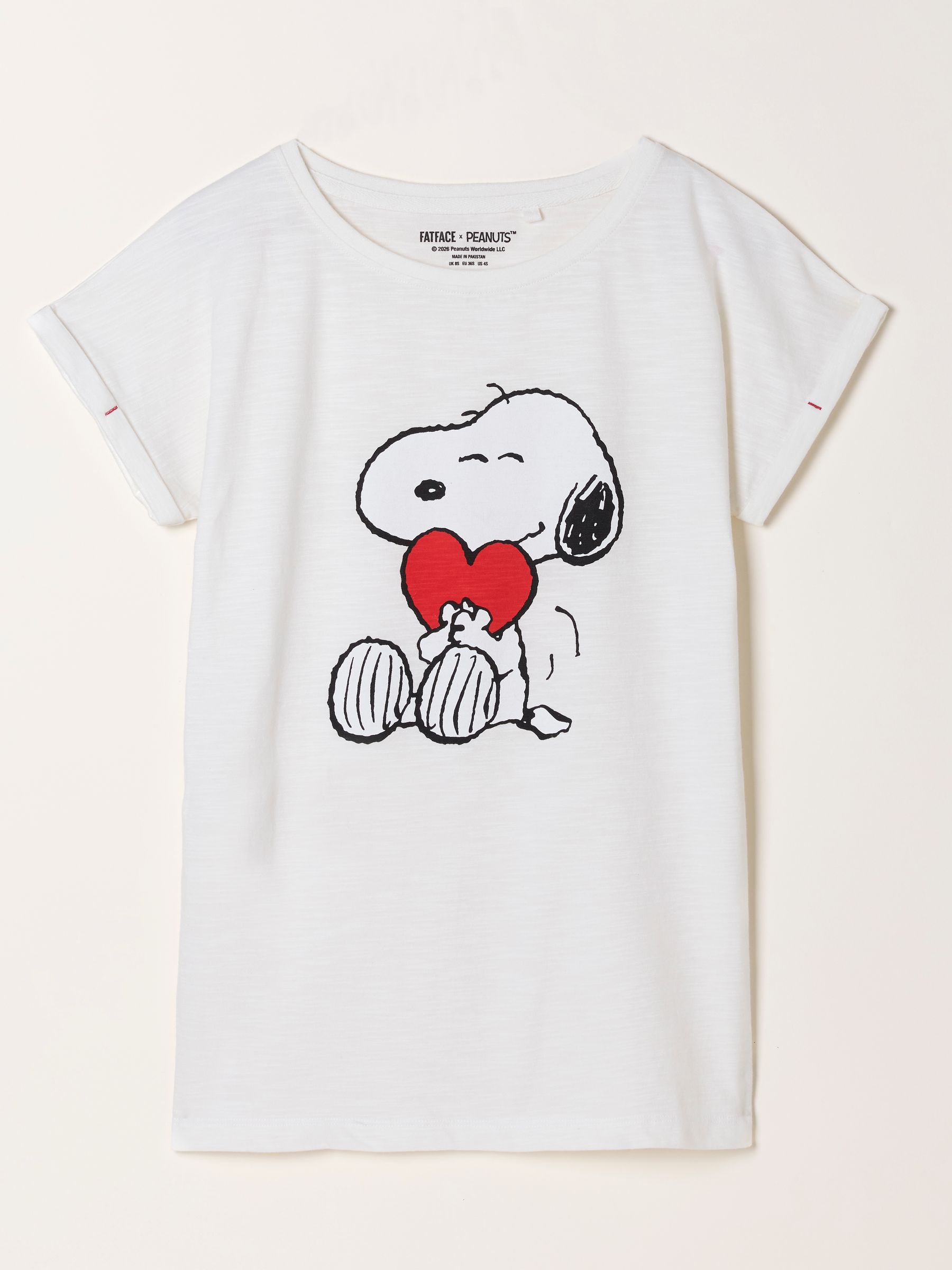 White Snoopy Heart Graphic T-Shirt - Image 5 of 5