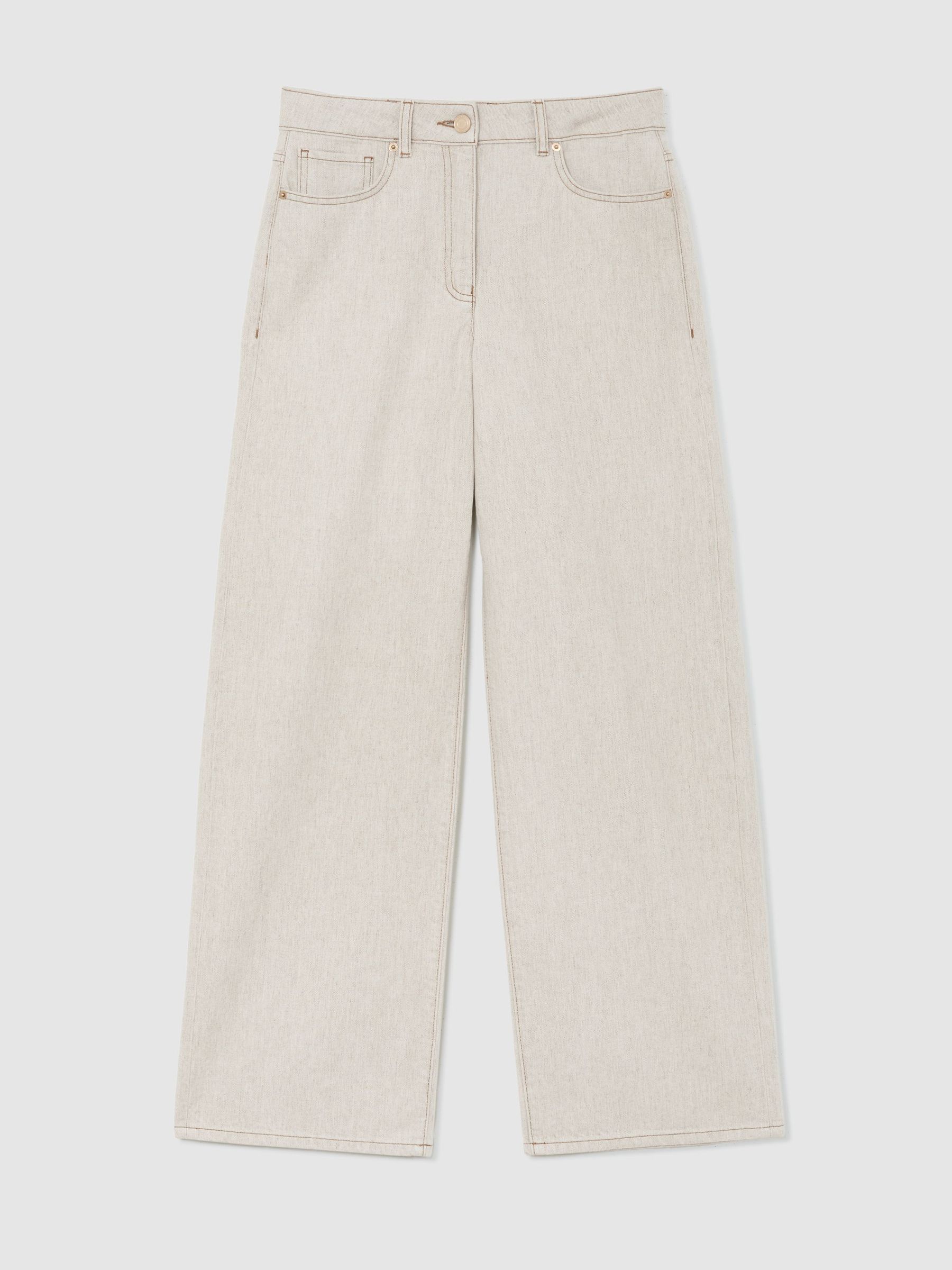 Wide-Leg Jeans with Hemp in Cream - image 1