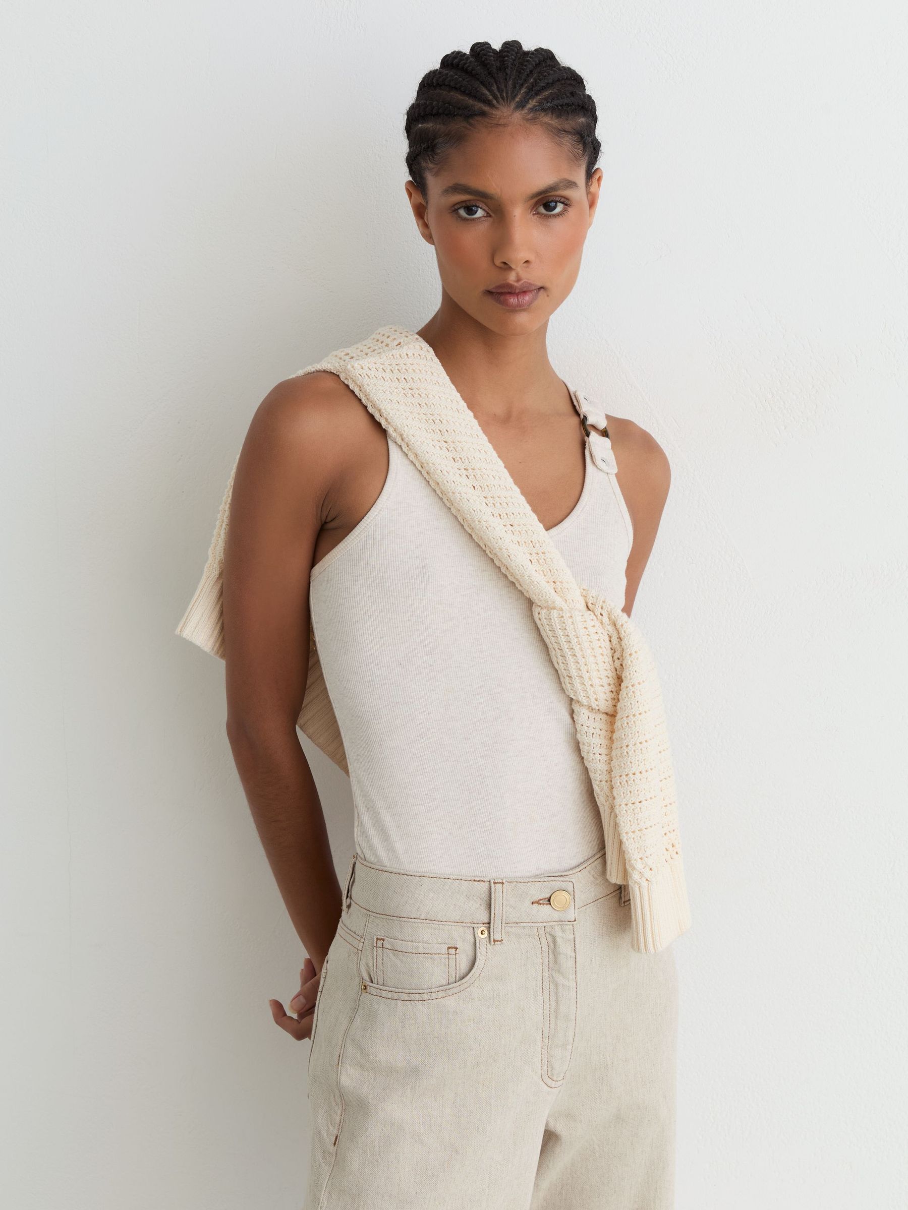 Wide-Leg Jeans with Hemp in Cream - Image 5 of 8