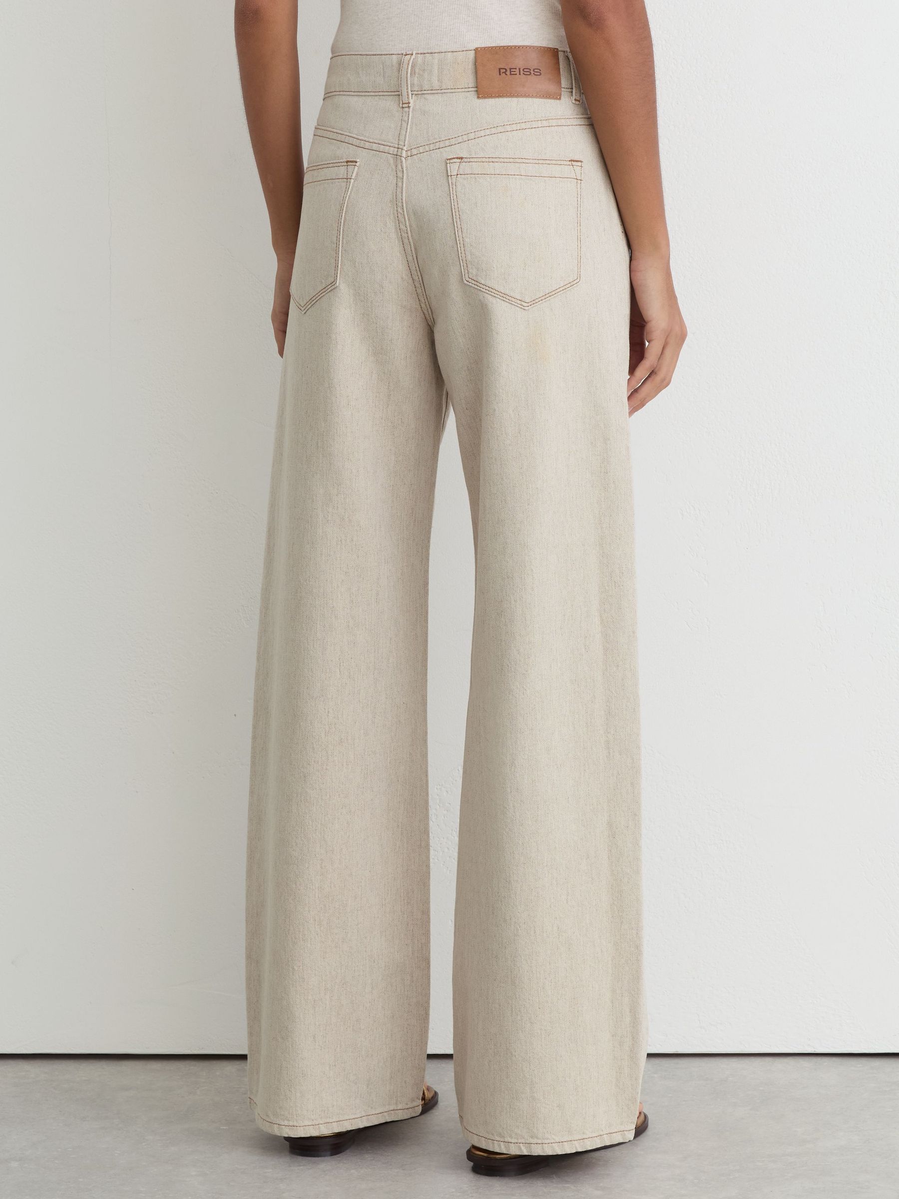 Wide-Leg Jeans with Hemp in Cream - image 5