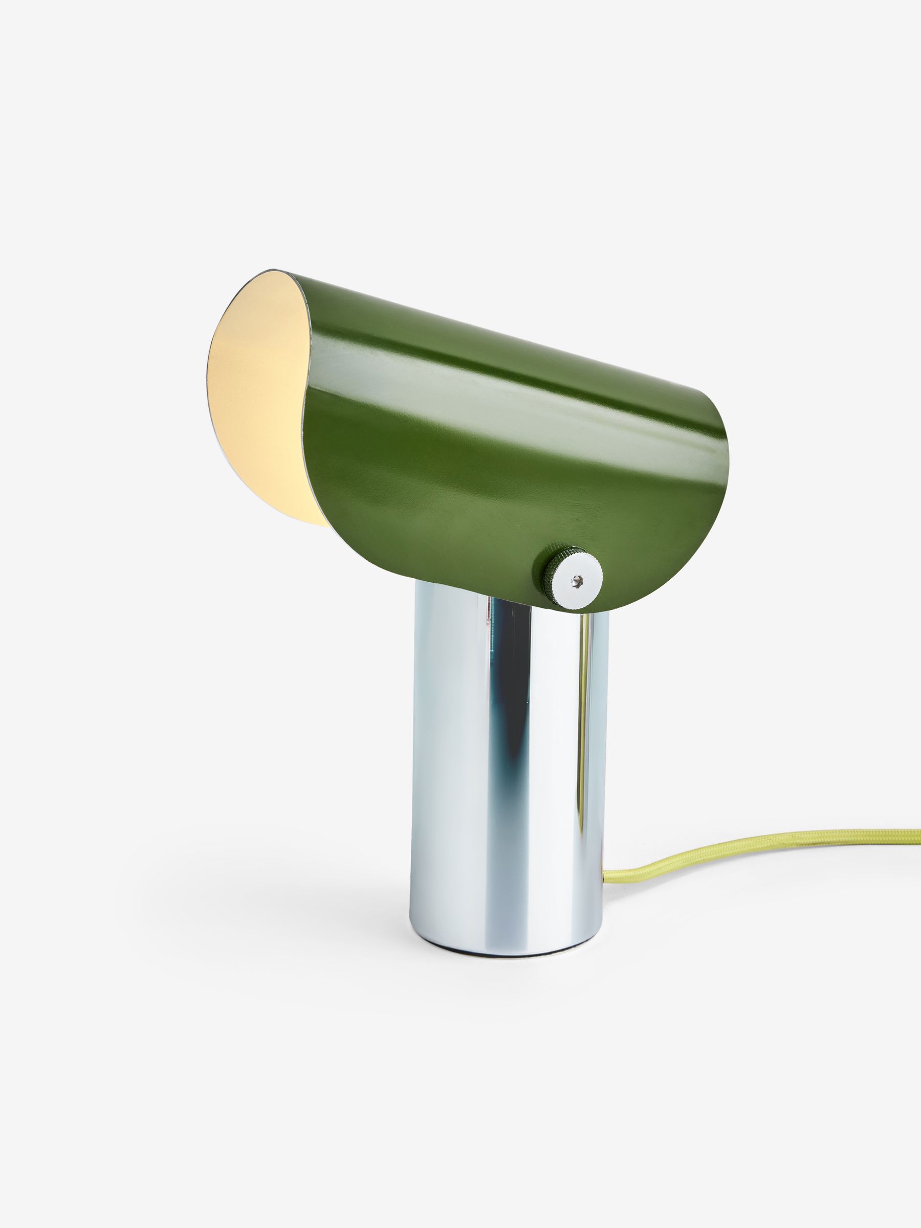 Curve Table Lamp in Chrome & Green - Image 5 of 6